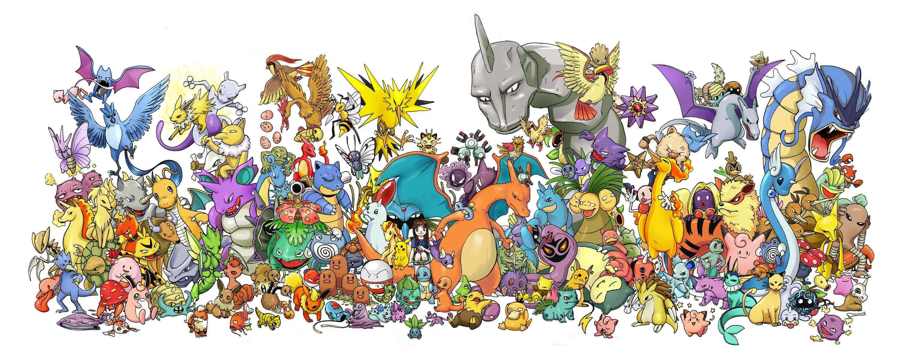 Mahtava ensimmäisen sukupolven Pokemon-taustakuva Taustakuvat
