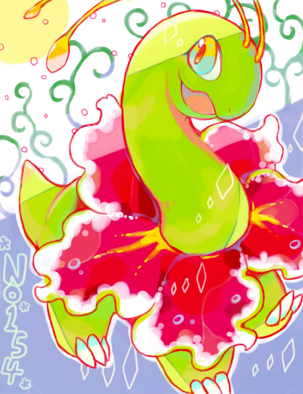 Mahtava Meganium 2D-kuvitus Taustakuvat