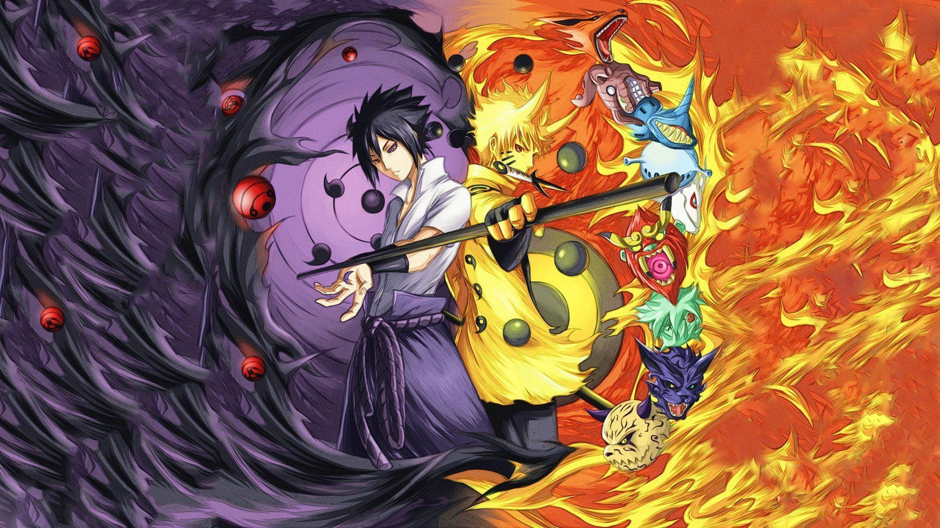 Mahtava Naruto Sasuke vierellä Taustakuvat