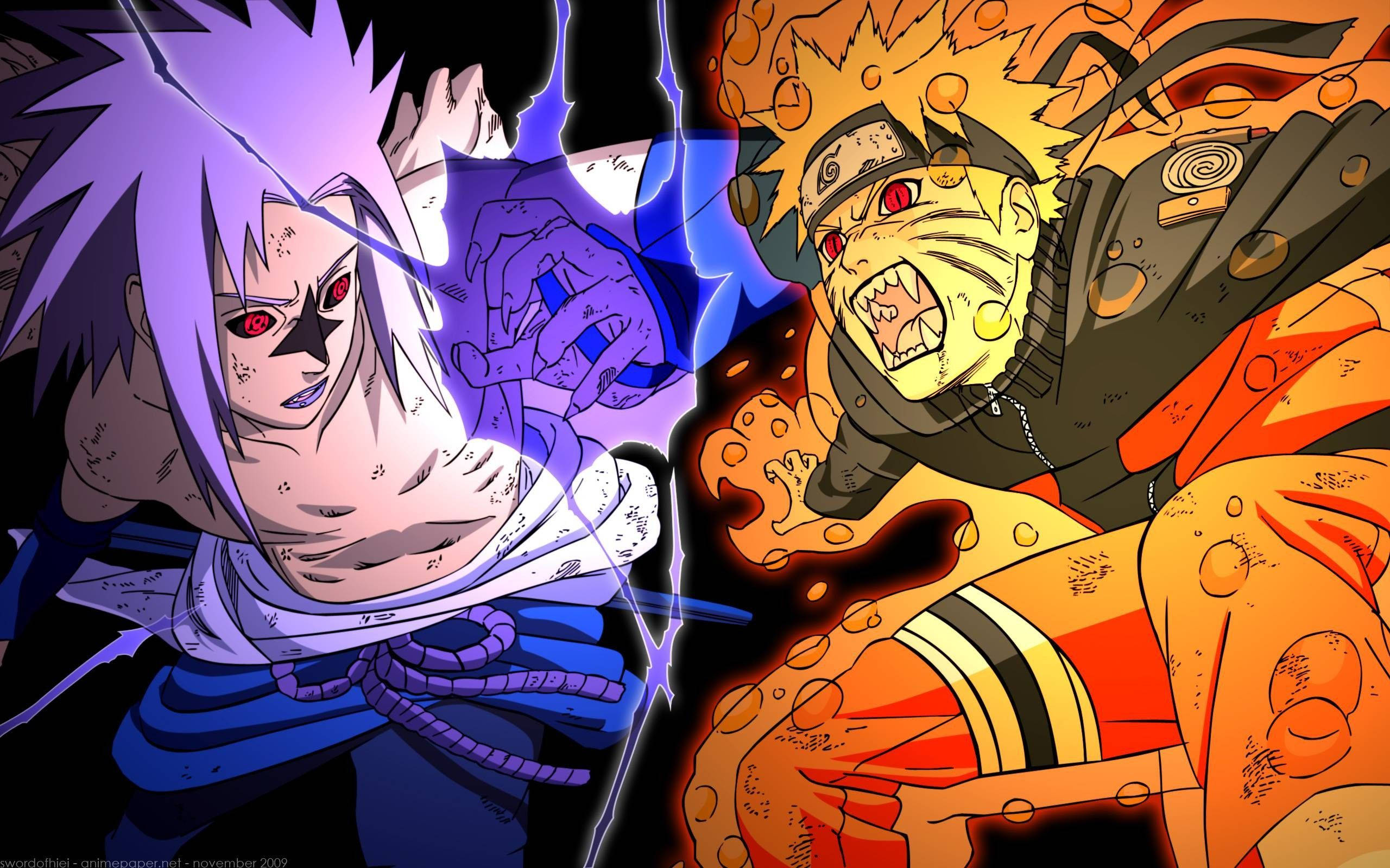 Mahtava Naruto taistelee Sasukea vastaan Taustakuvat