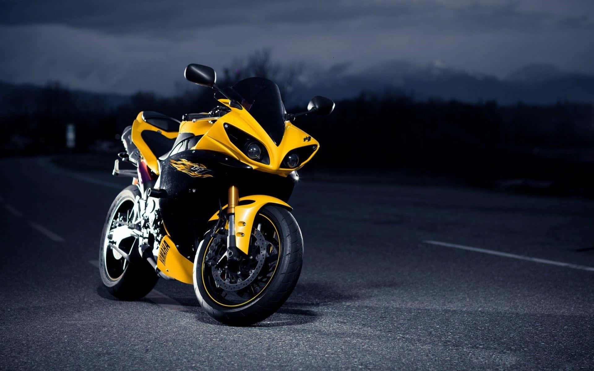 Mahtava Yamaha R-sarjan moottoripyörätausta Taustakuvat