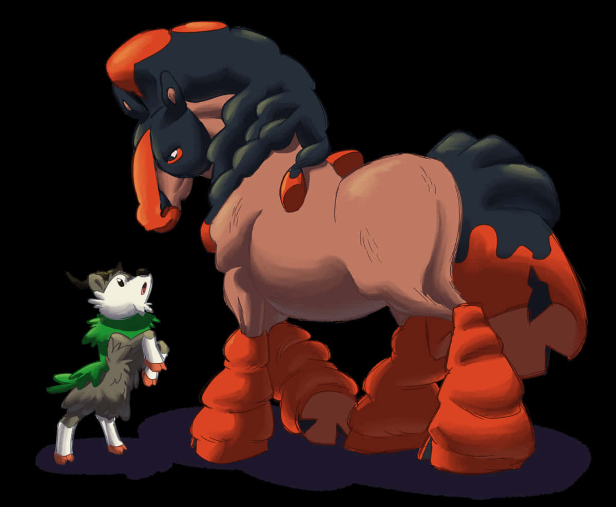 Majestic Mudsdale leikkisän Skiddon kanssa jännittävässä asennossa. Taustakuvat