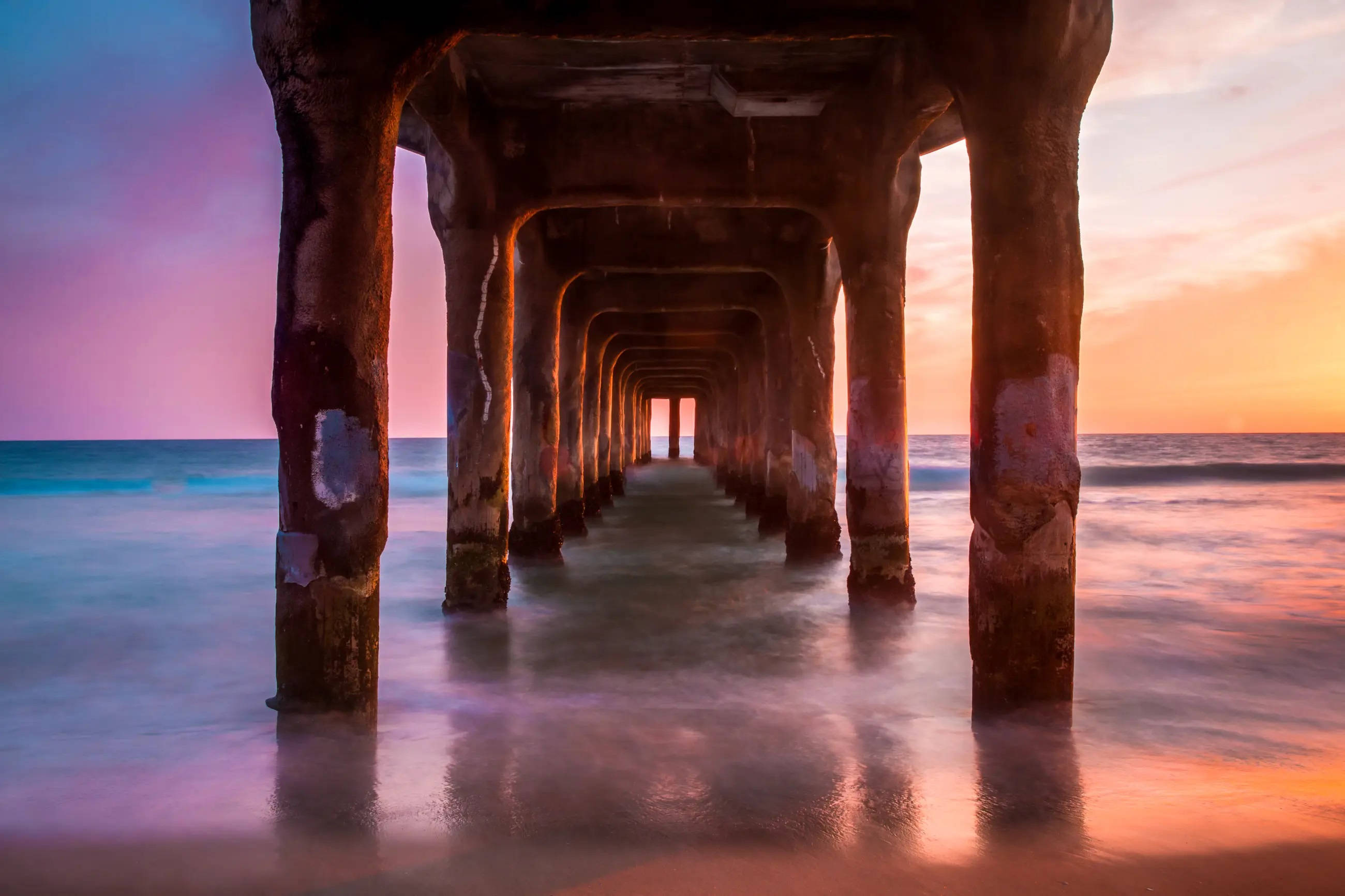 Manhattan Beach Los Angeles - Auringonlasku Taustakuvat