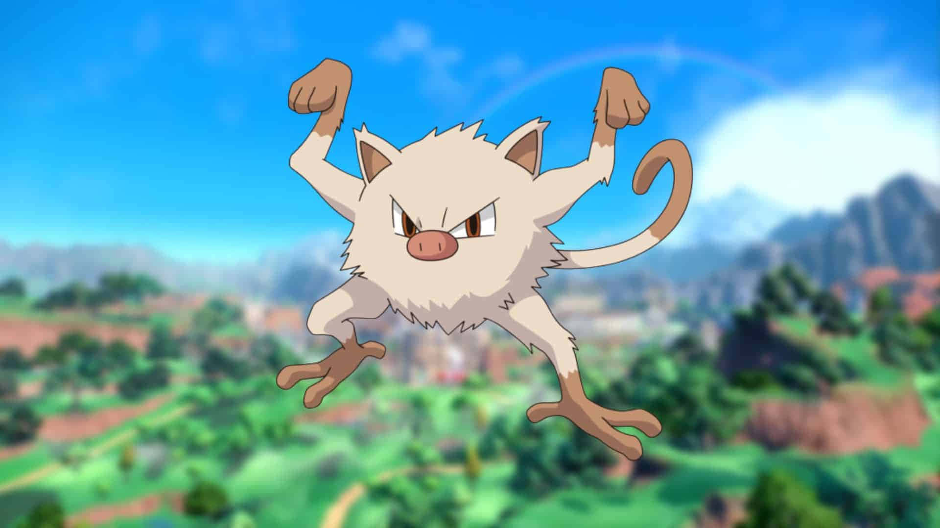 Mankey Kehittymätön Primeape 2D-kuvitus Taustakuvat