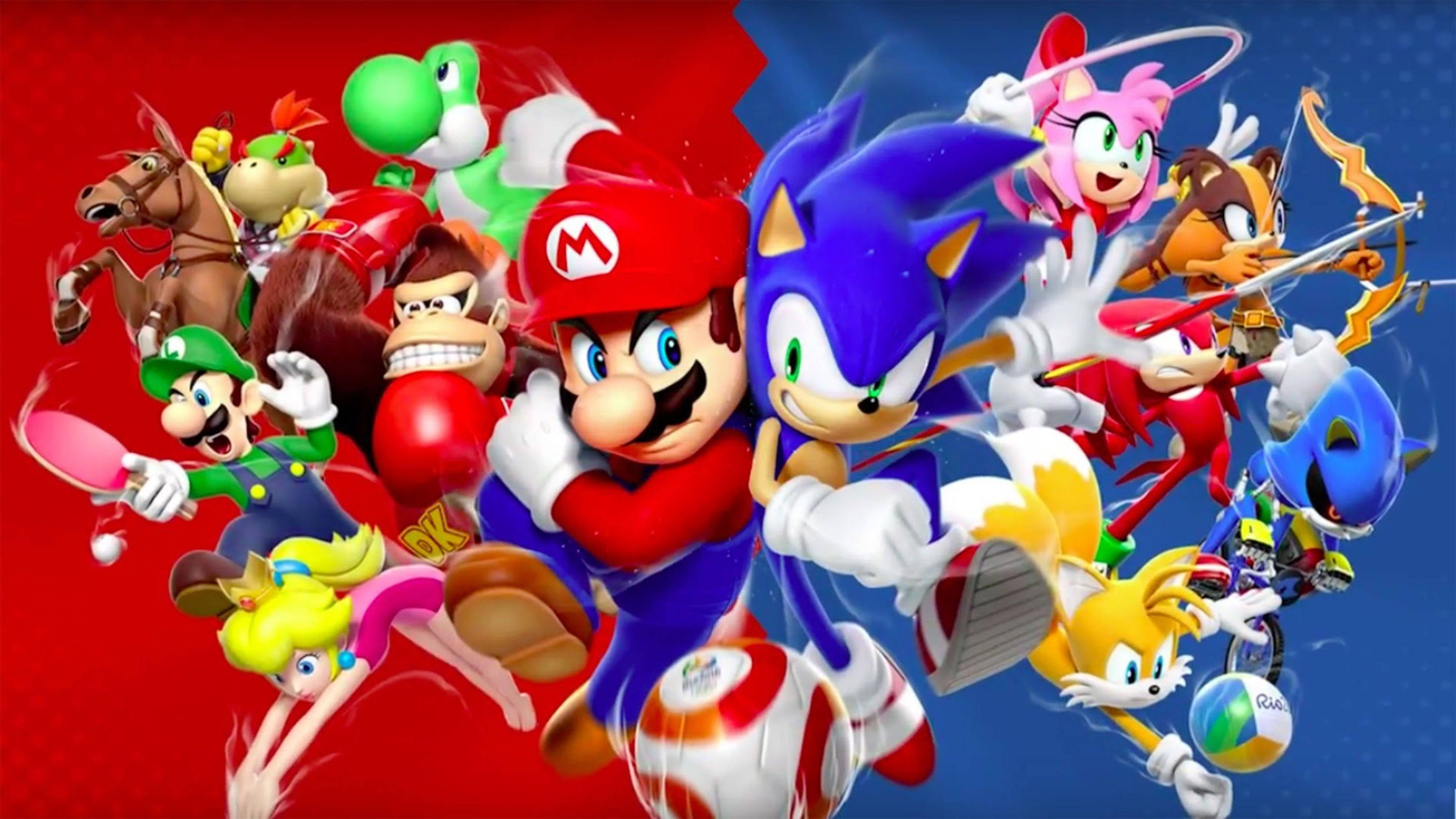 Mario ja Sonic yhdistävät voimansa hauskaan seikkailuun! Taustakuvat