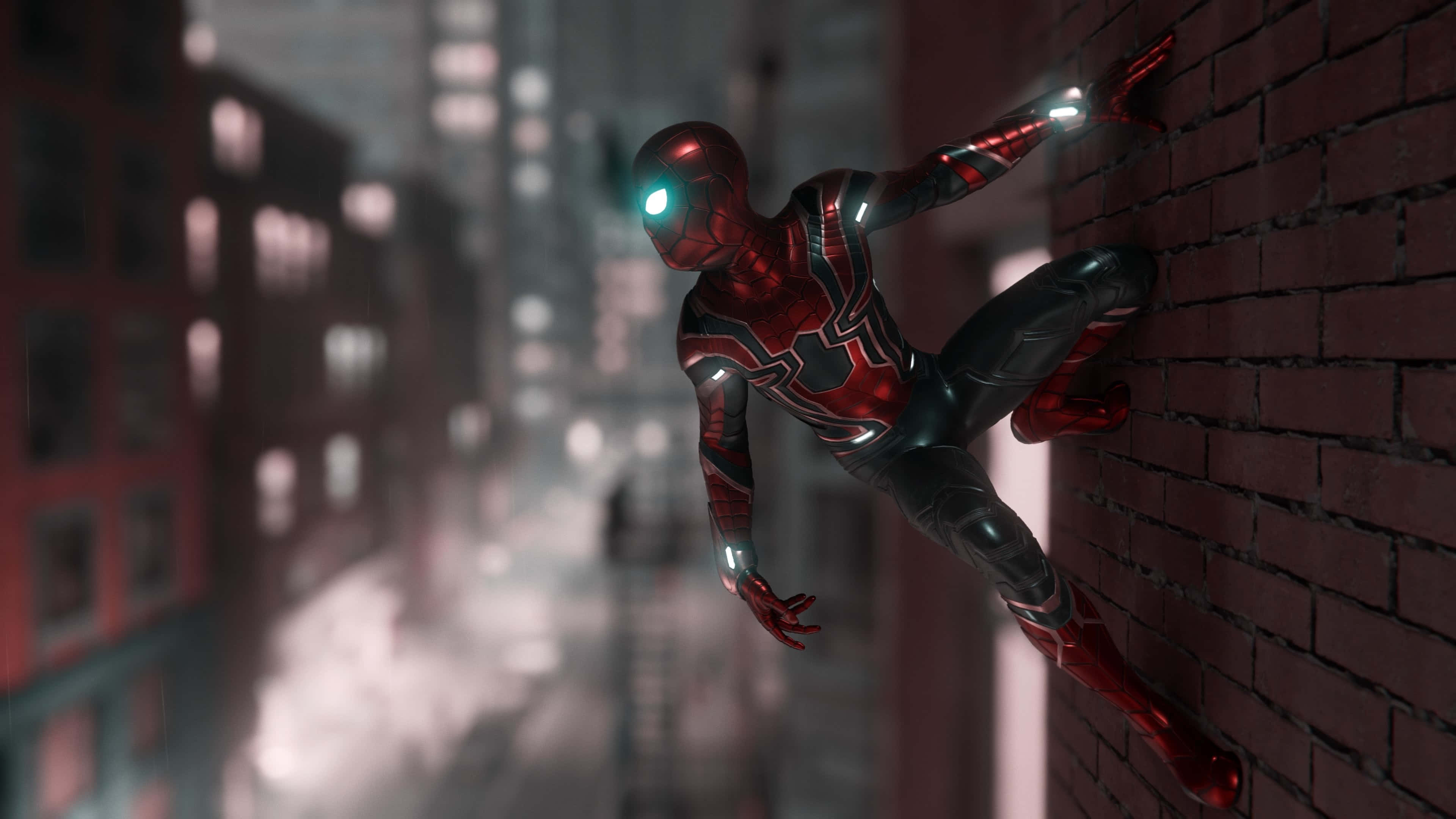 Marvel PS4 Hämähäkkimies poseeraa seinällä Taustakuvat
