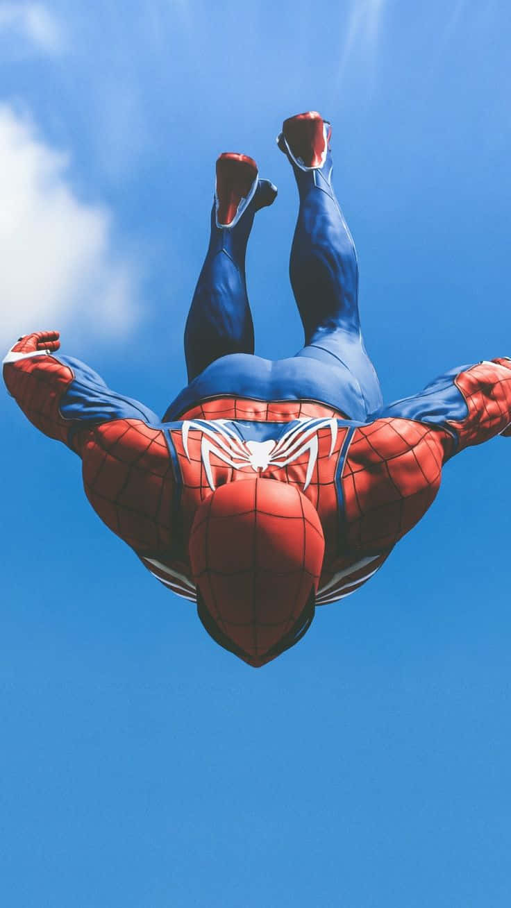 Marvel Ps4 Hämähäkkimies Sukeltaa Taivaalta Taustakuvat
