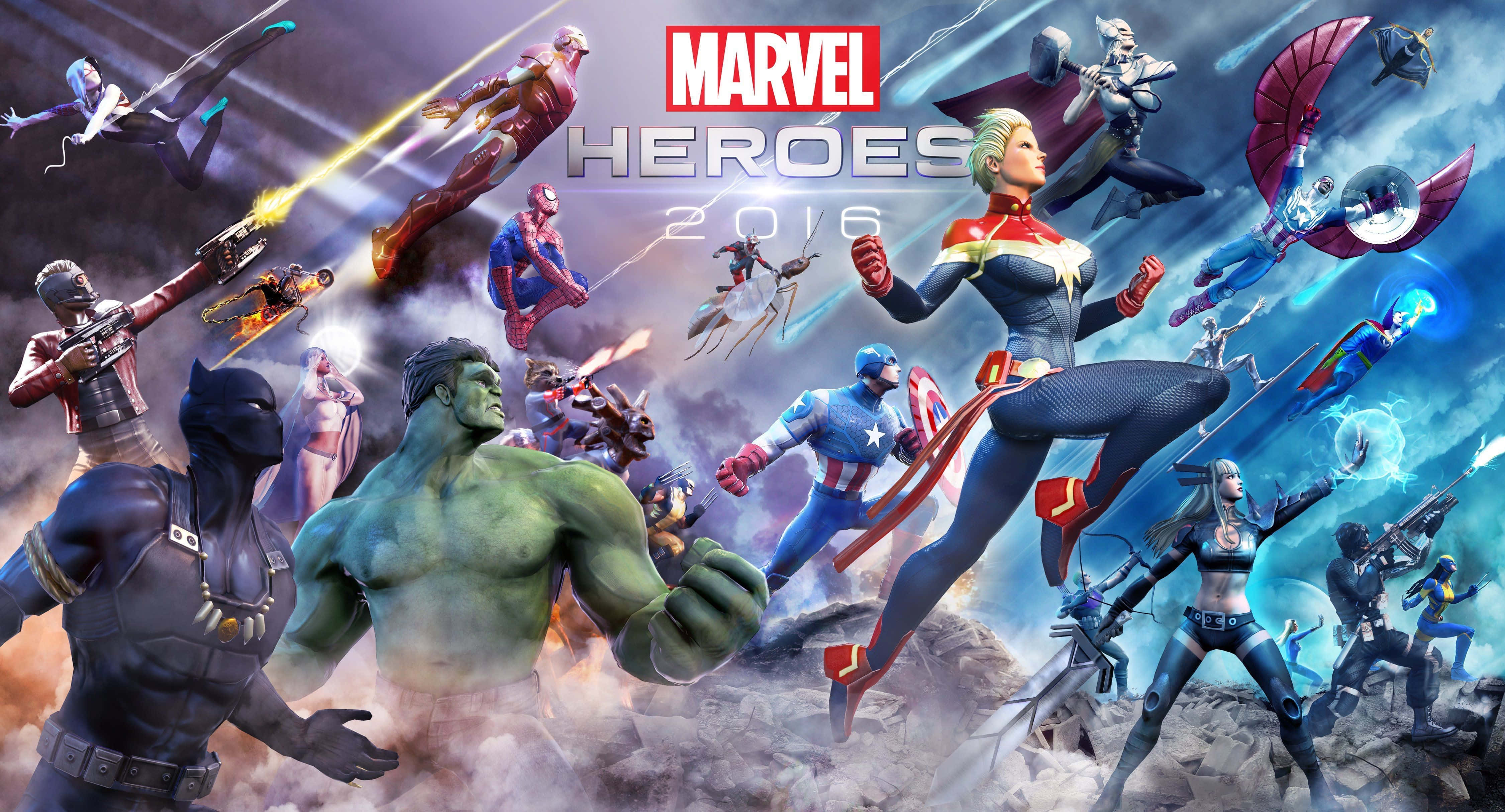 Marvel-sarjakuvahahmoja toiminnassa Taustakuvat