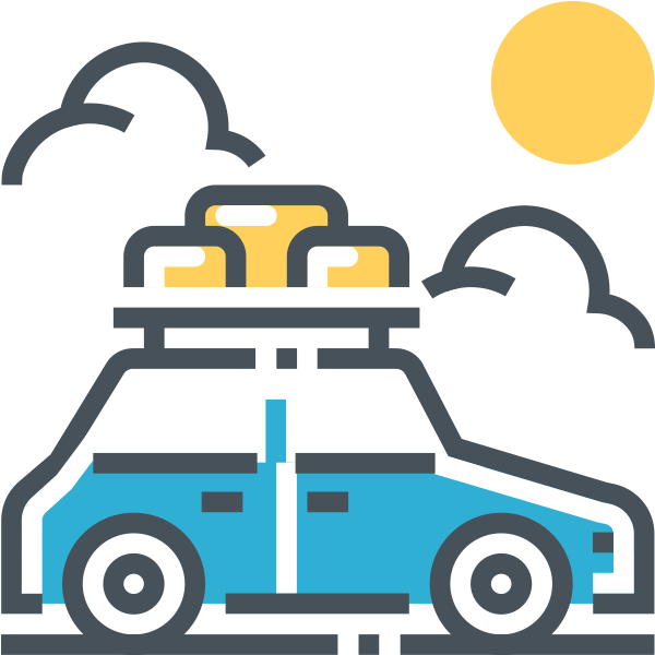 Matkavalmis auto matkatavaroilla Taustakuvat