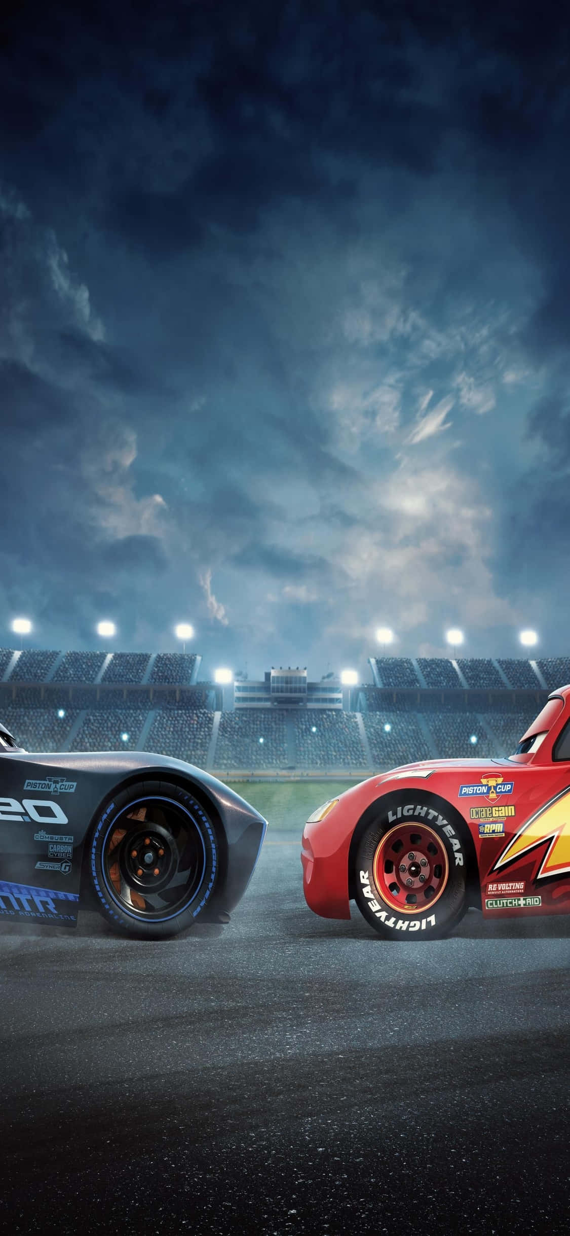 McQueen ja Jackson Storm iPhone X Cars -taustakuva Taustakuvat