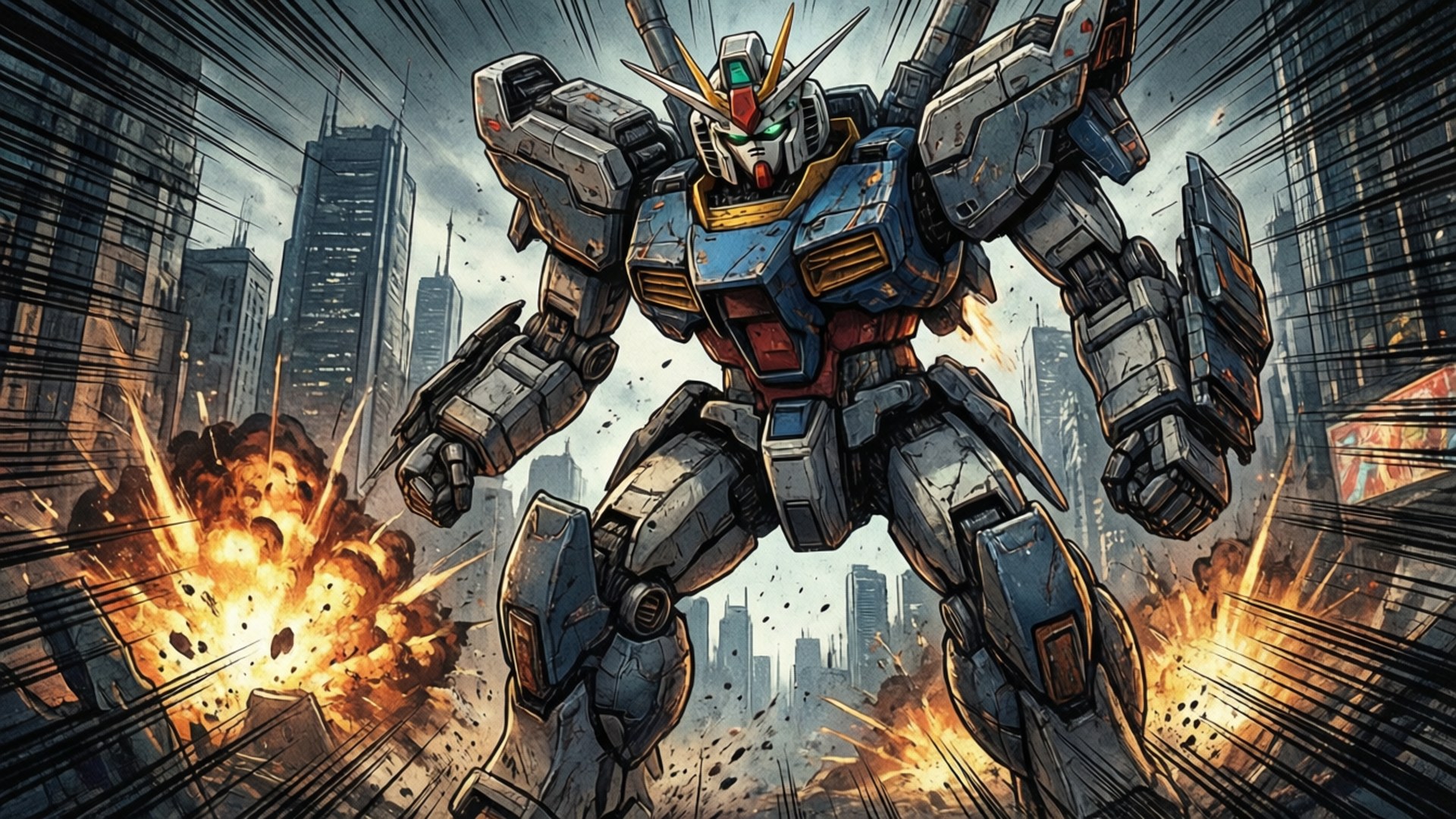 Mecha-mangan kaaos Taustakuvat