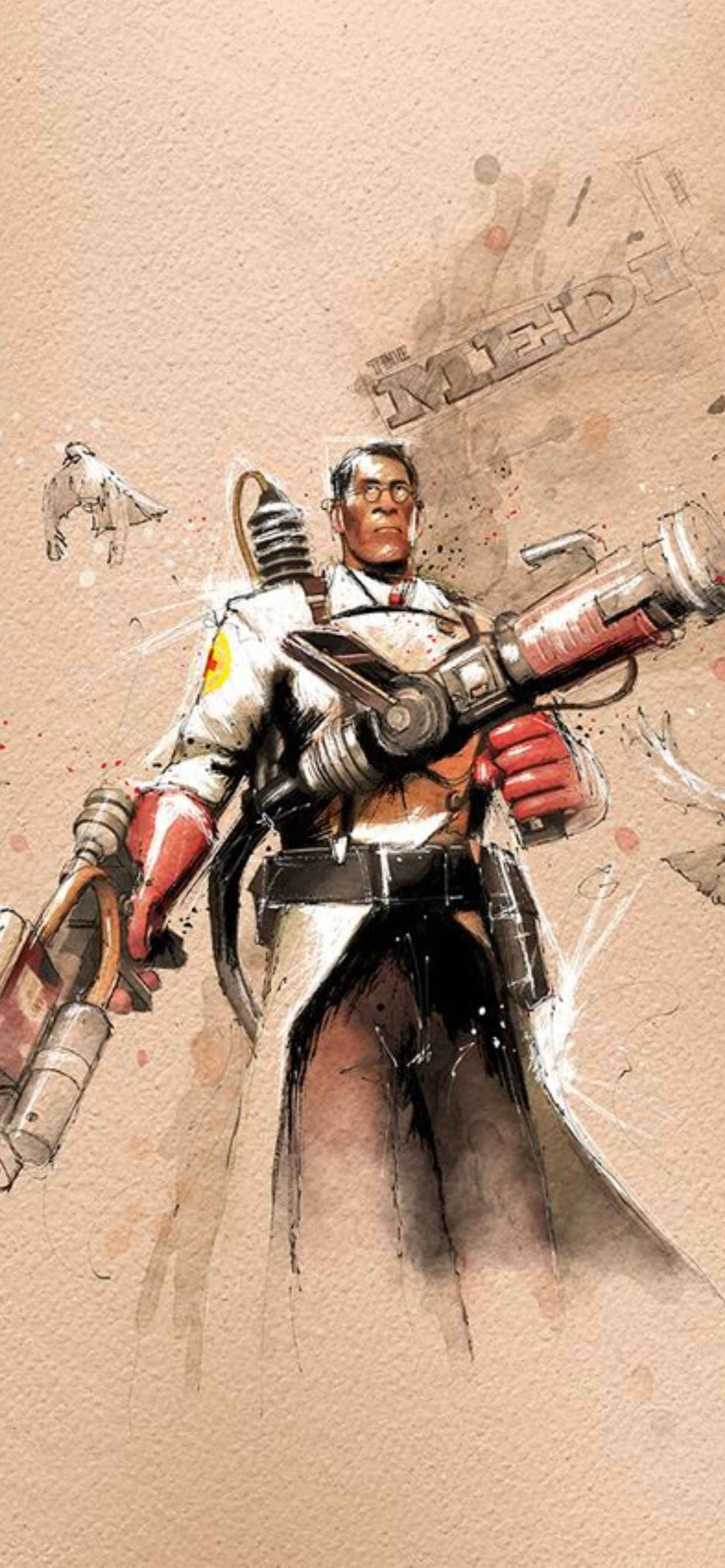 Medic Hahmosuunnittelu Muotokuva iPhone Xs Max Team Fortress 2 Taustakuva Taustakuvat