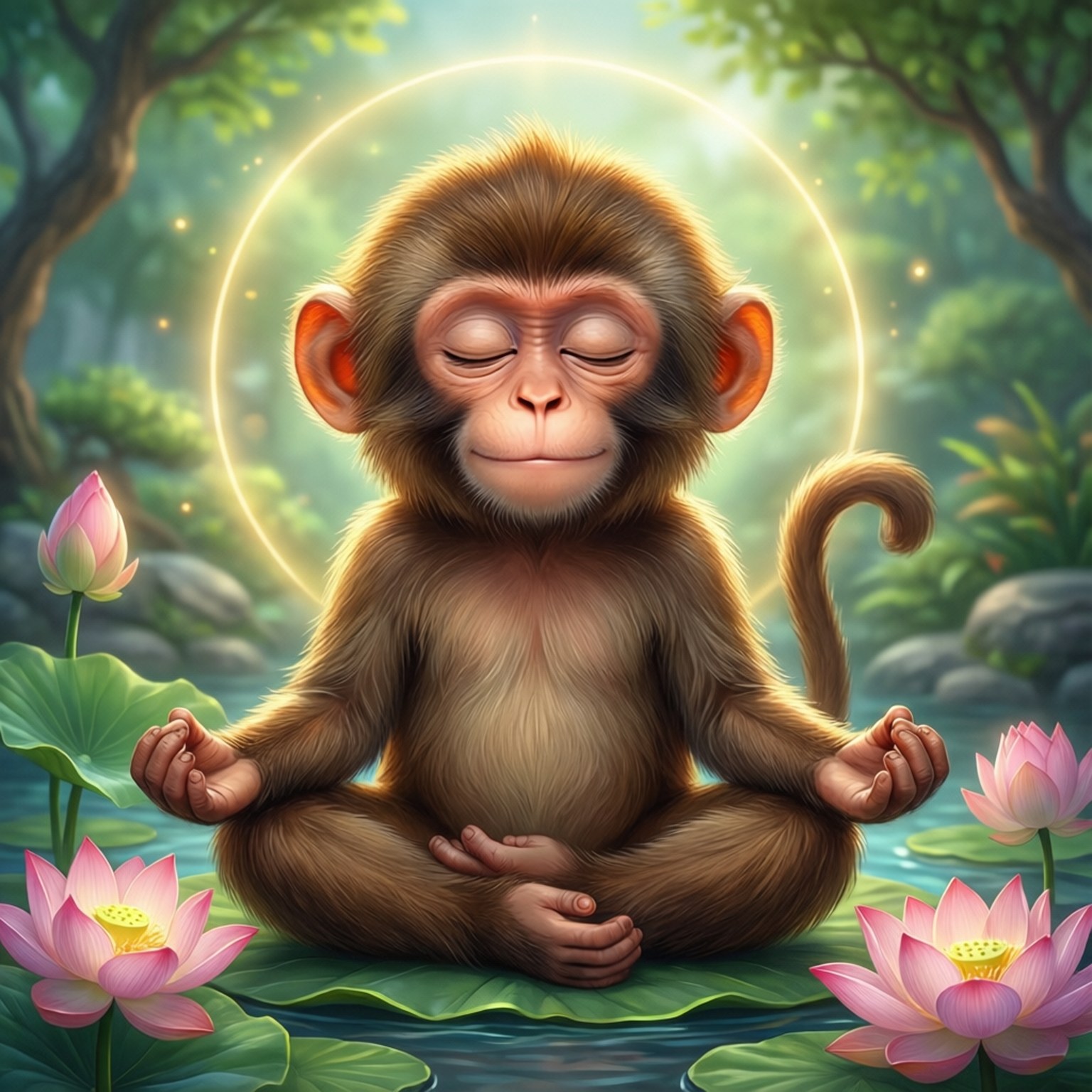 Meditoiva apina Taustakuvat