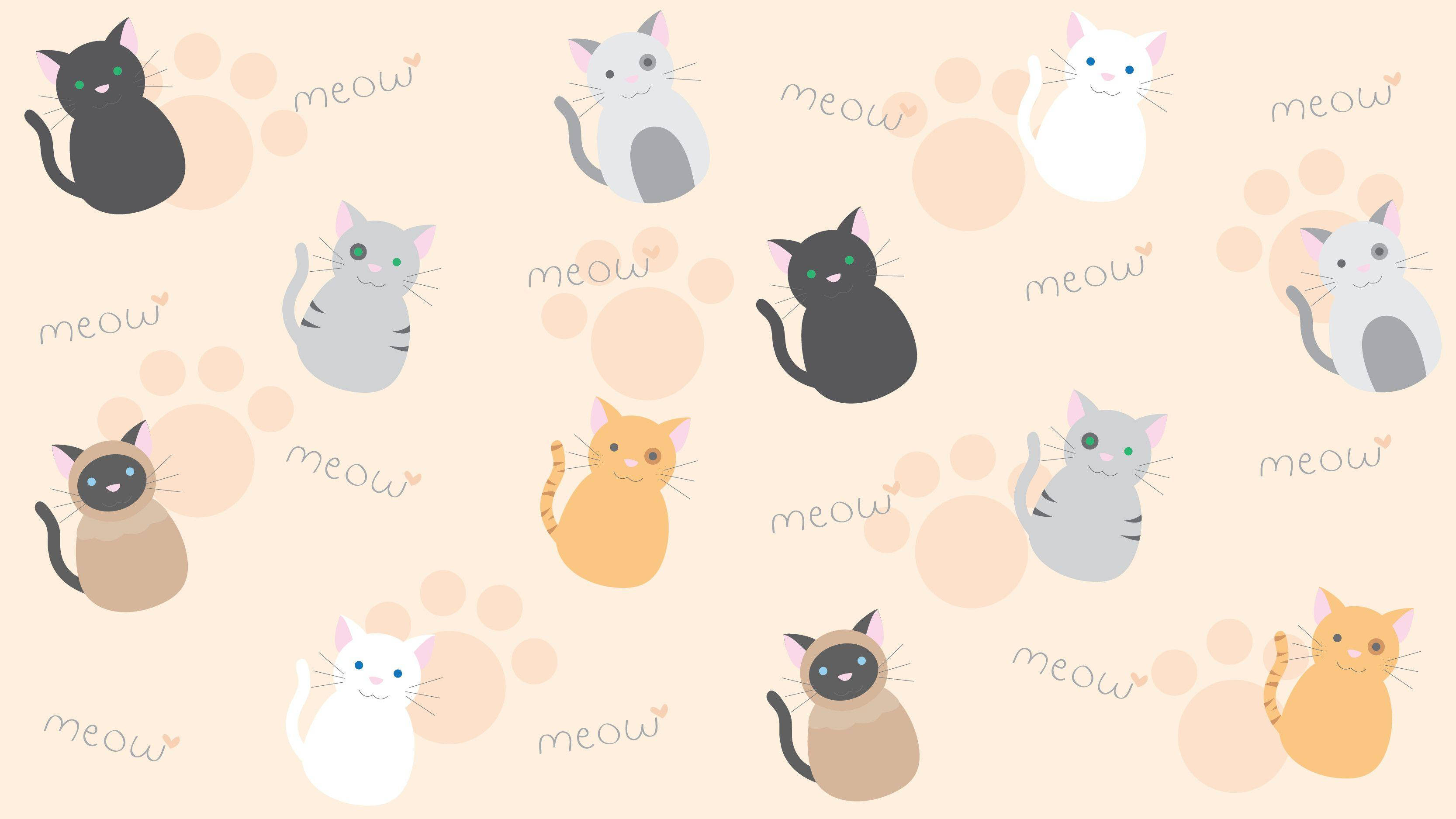 Meow-sarjakuvakissat Taustakuvat
