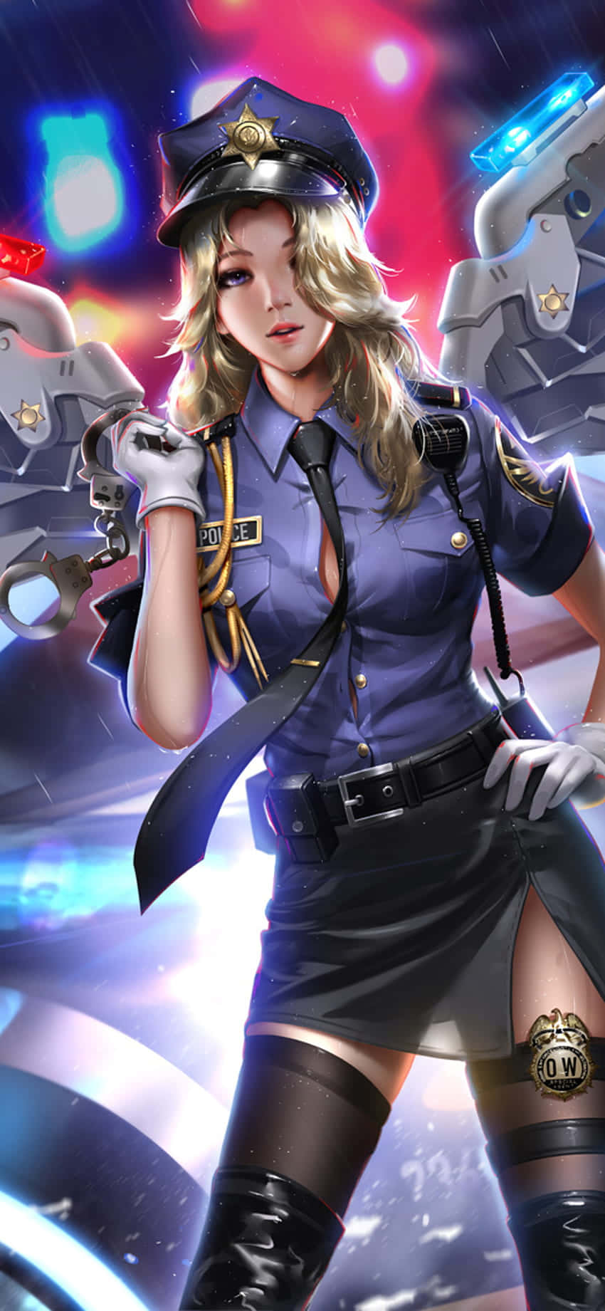 Mercy poliisiunivormu iPhone XS Overwatch -tausta Taustakuvat