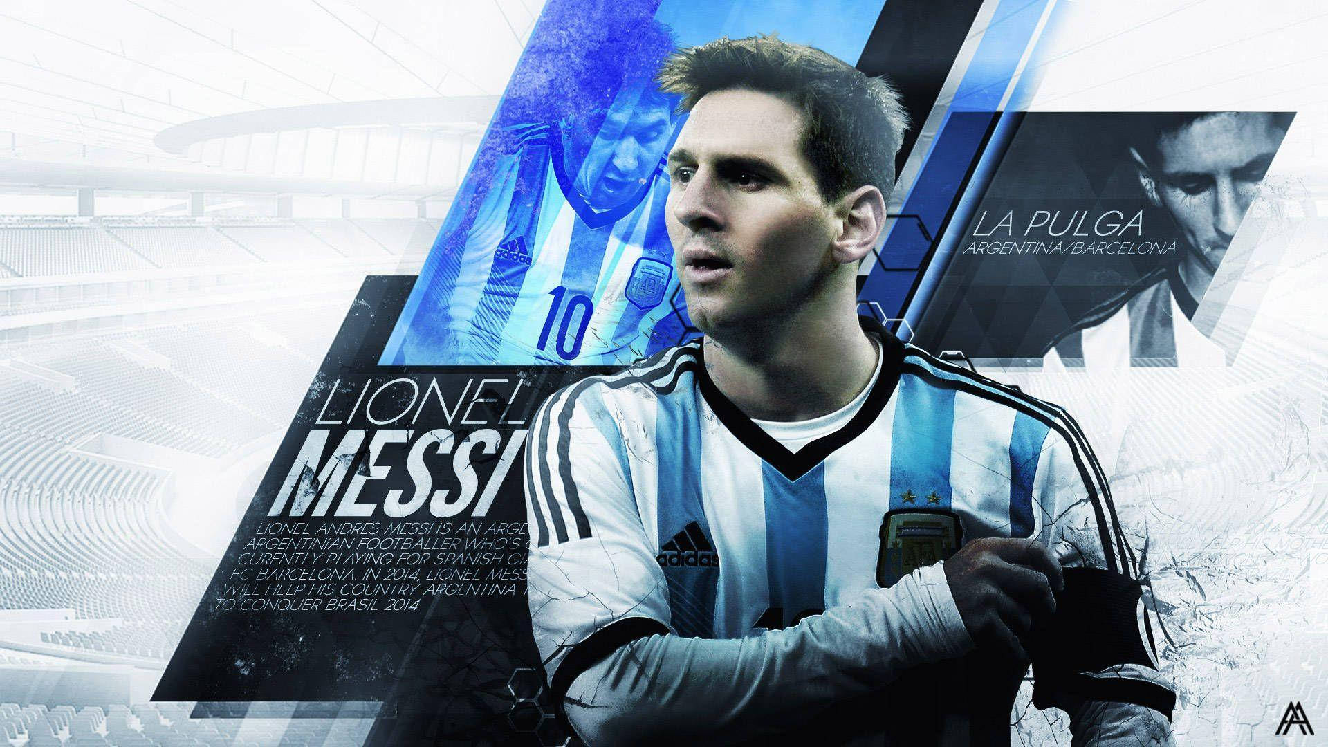 La Pulga Lionel Messi graafisella sinisellä taustalla taideteos