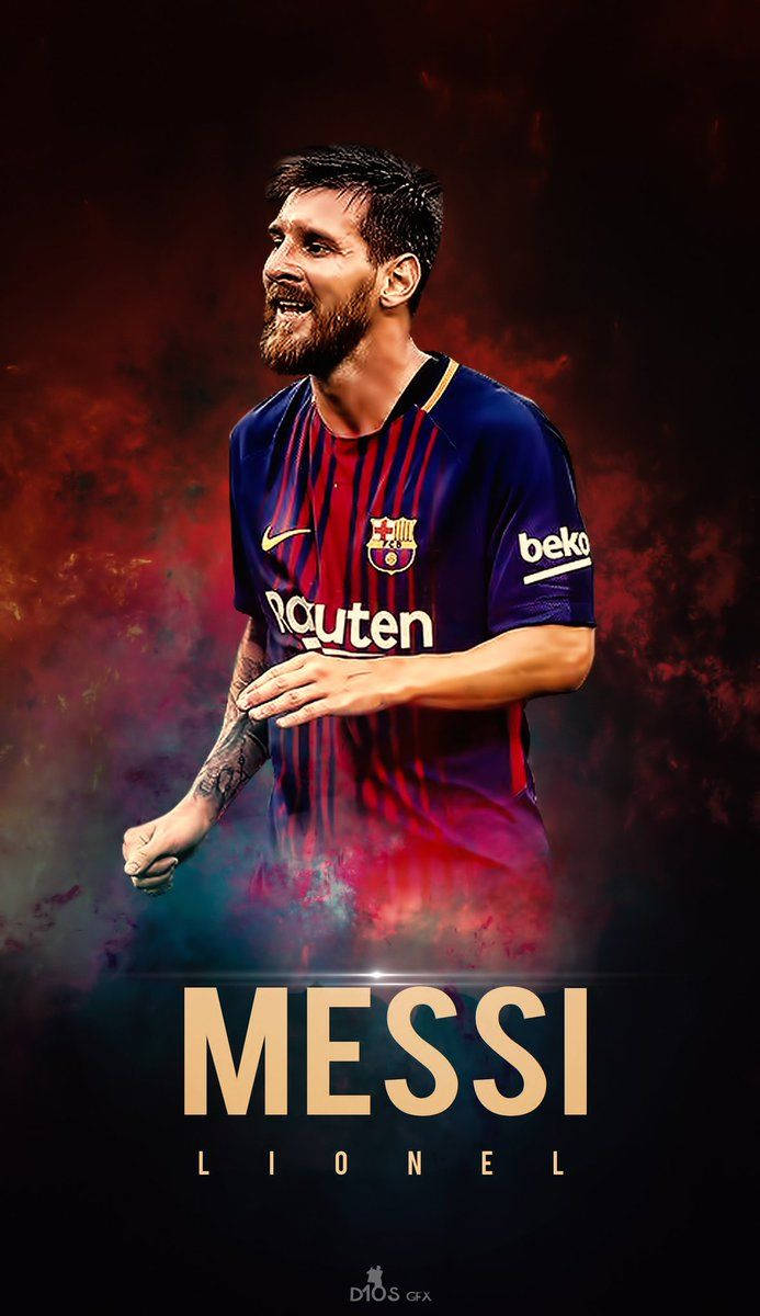 Messi Lionel savuisella tummanpunaisella taustalla taidetaustakuva