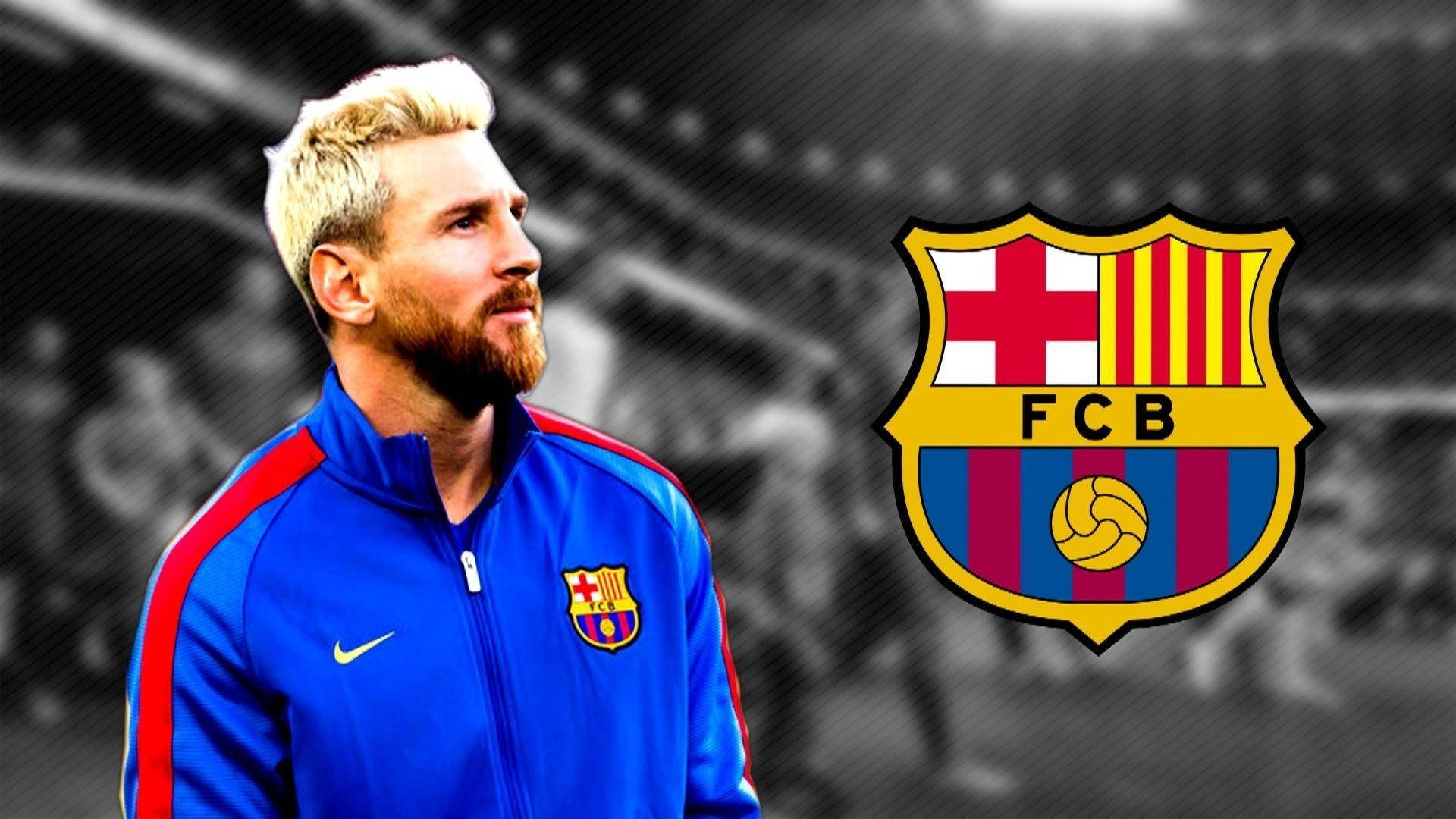 Messi pitää ylpeänä esillä FC Barcelonan logoa Taustakuvat
