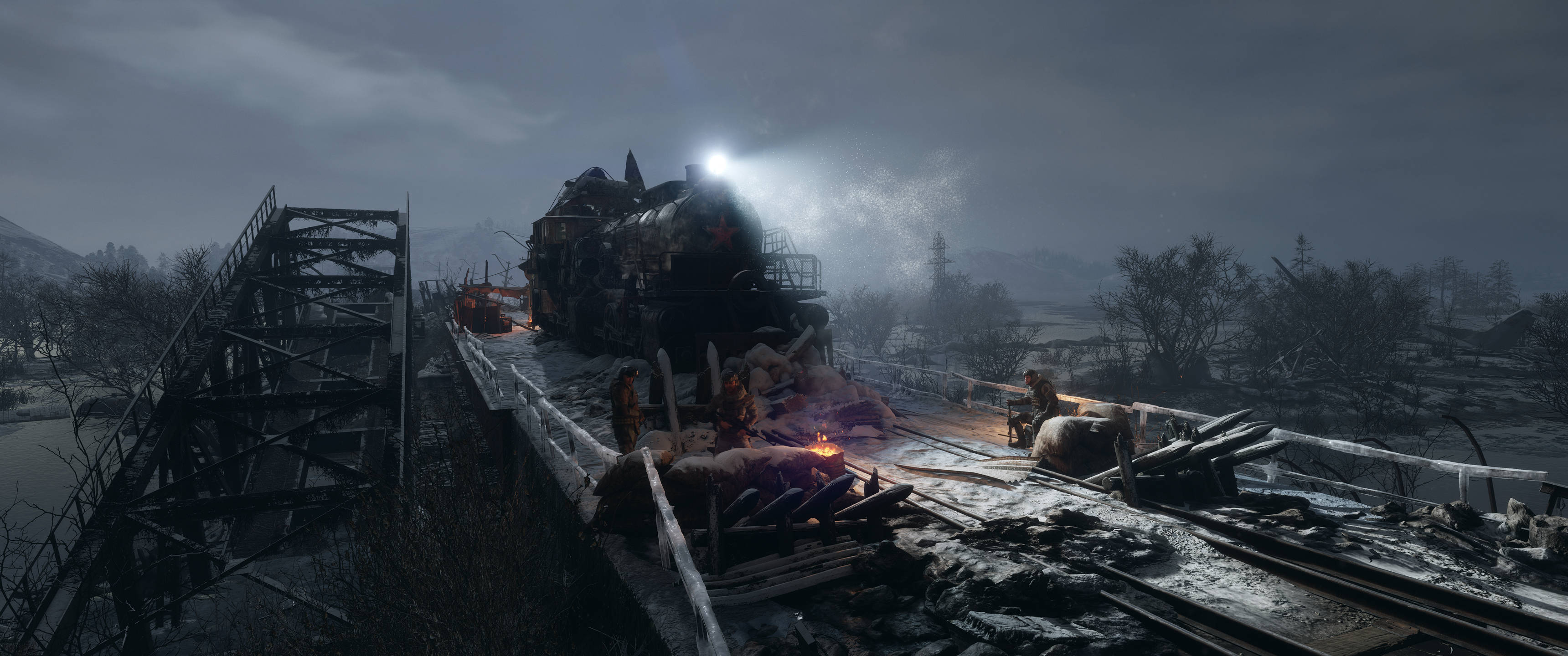 Metro Exodus Tuhoutunut silta 3440x1440 Taustakuvat