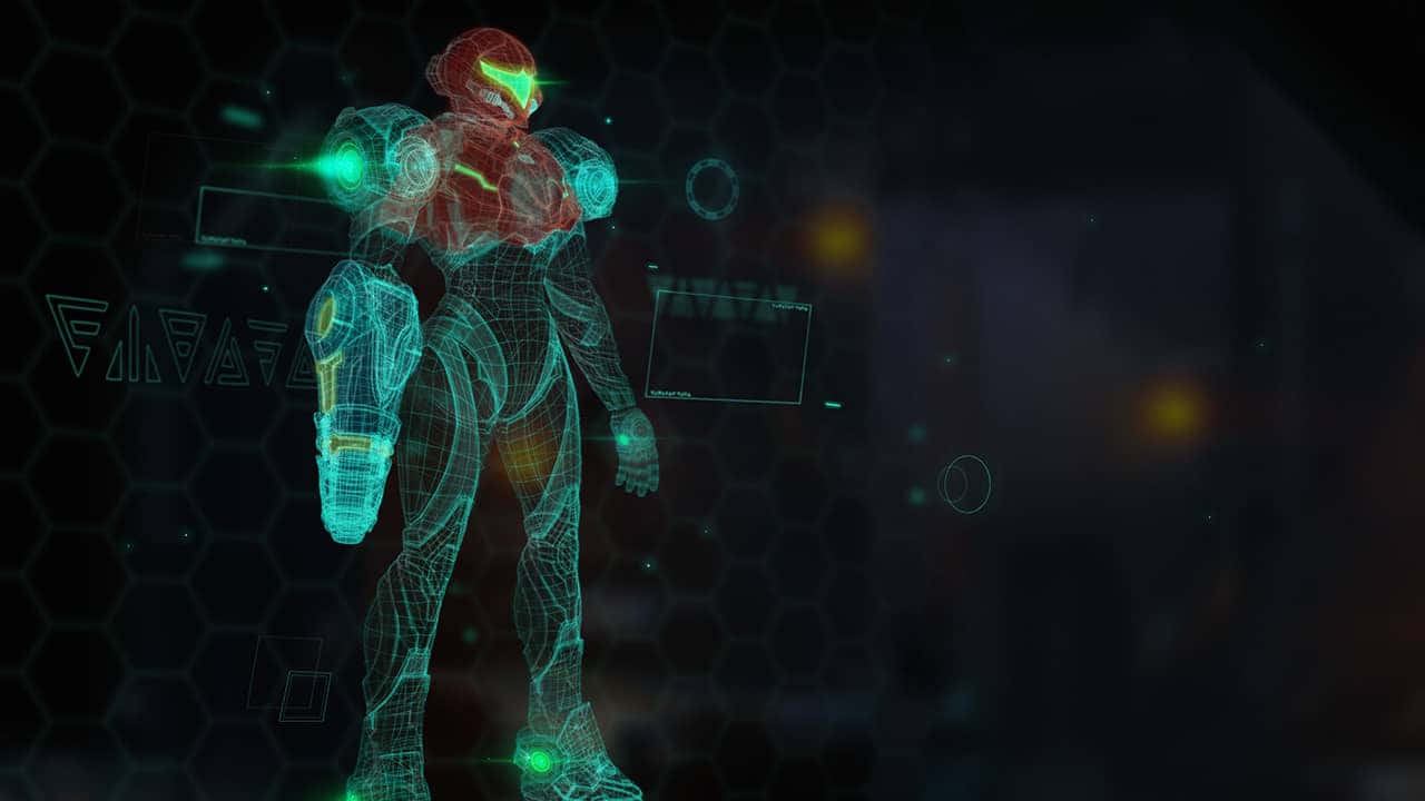 Metroid Dread Samus Aran Neon Sininen Taustakuvat