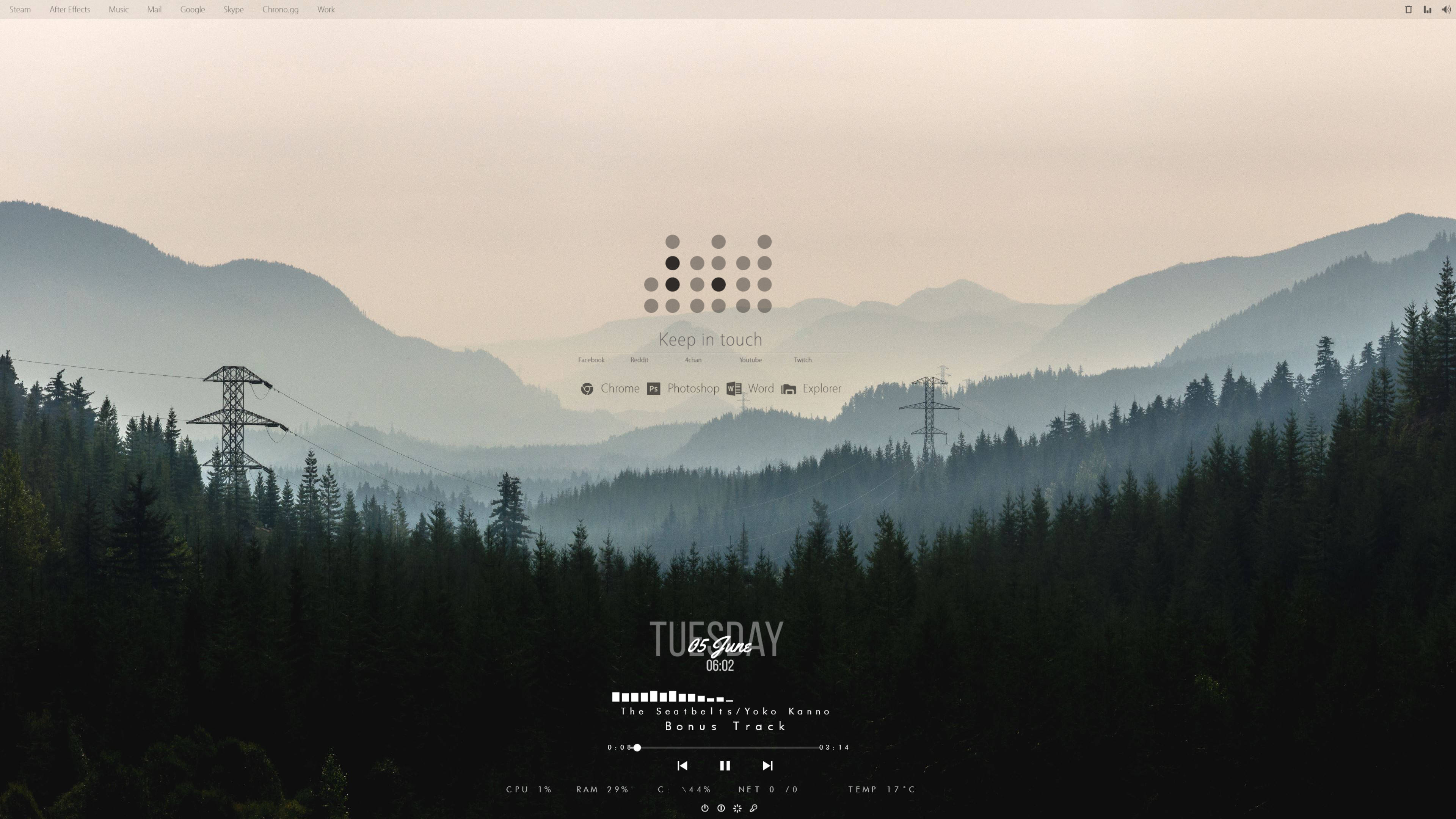 Metsä- ja vuorimaisema Rainmeter-tyyliin Taustakuvat