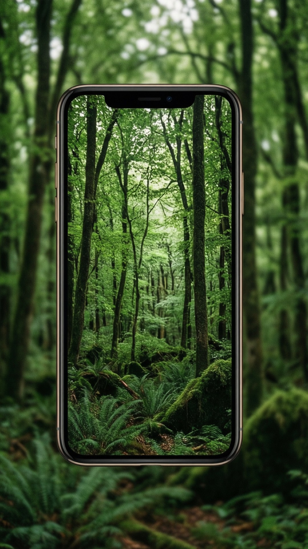 Metsän heijastus iPhone X Taustakuvat
