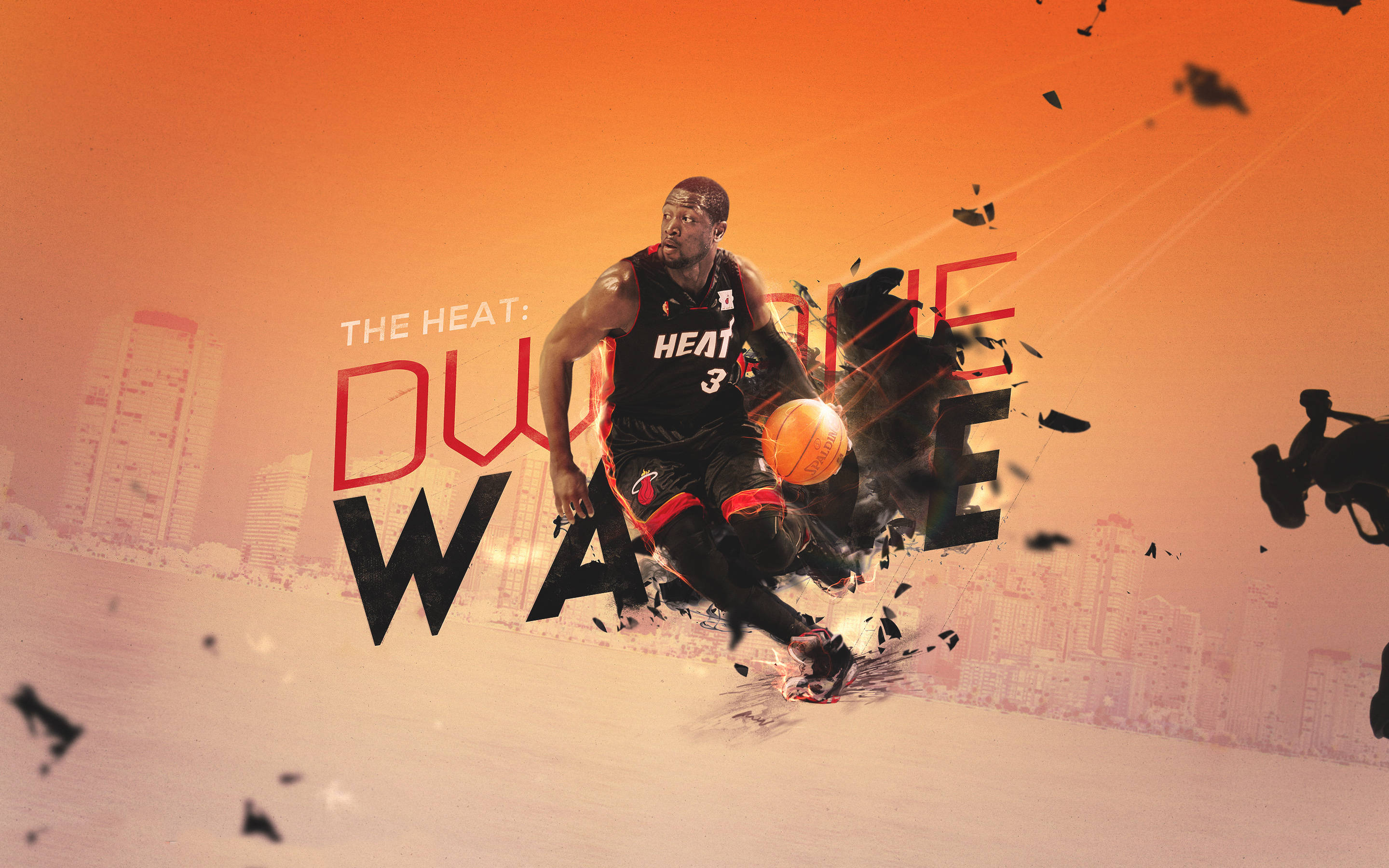 Miami Heat Dwyane Wade digitaalinen taideteos Taustakuvat