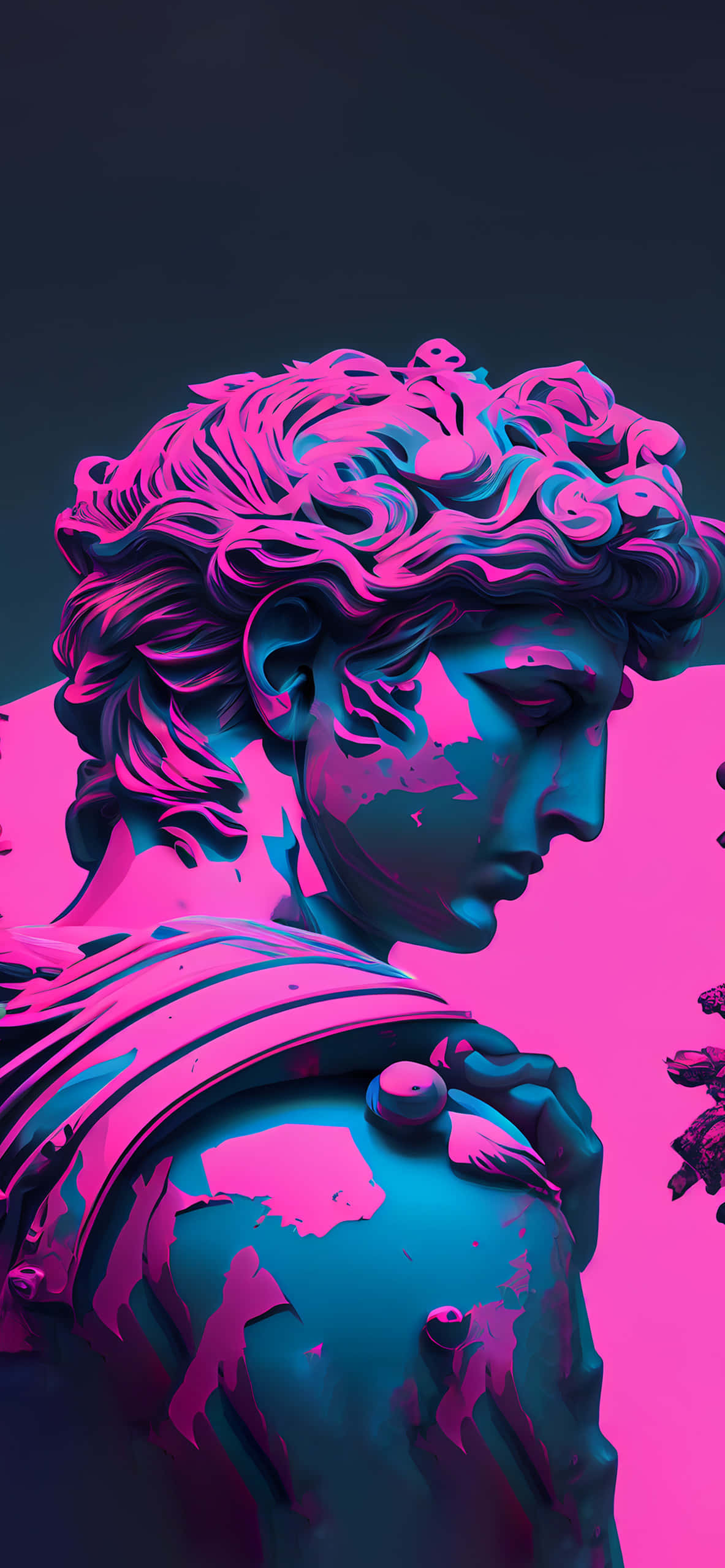 Michelangelo-veistos Vaporwave-vektoritaidetausta Taustakuvat
