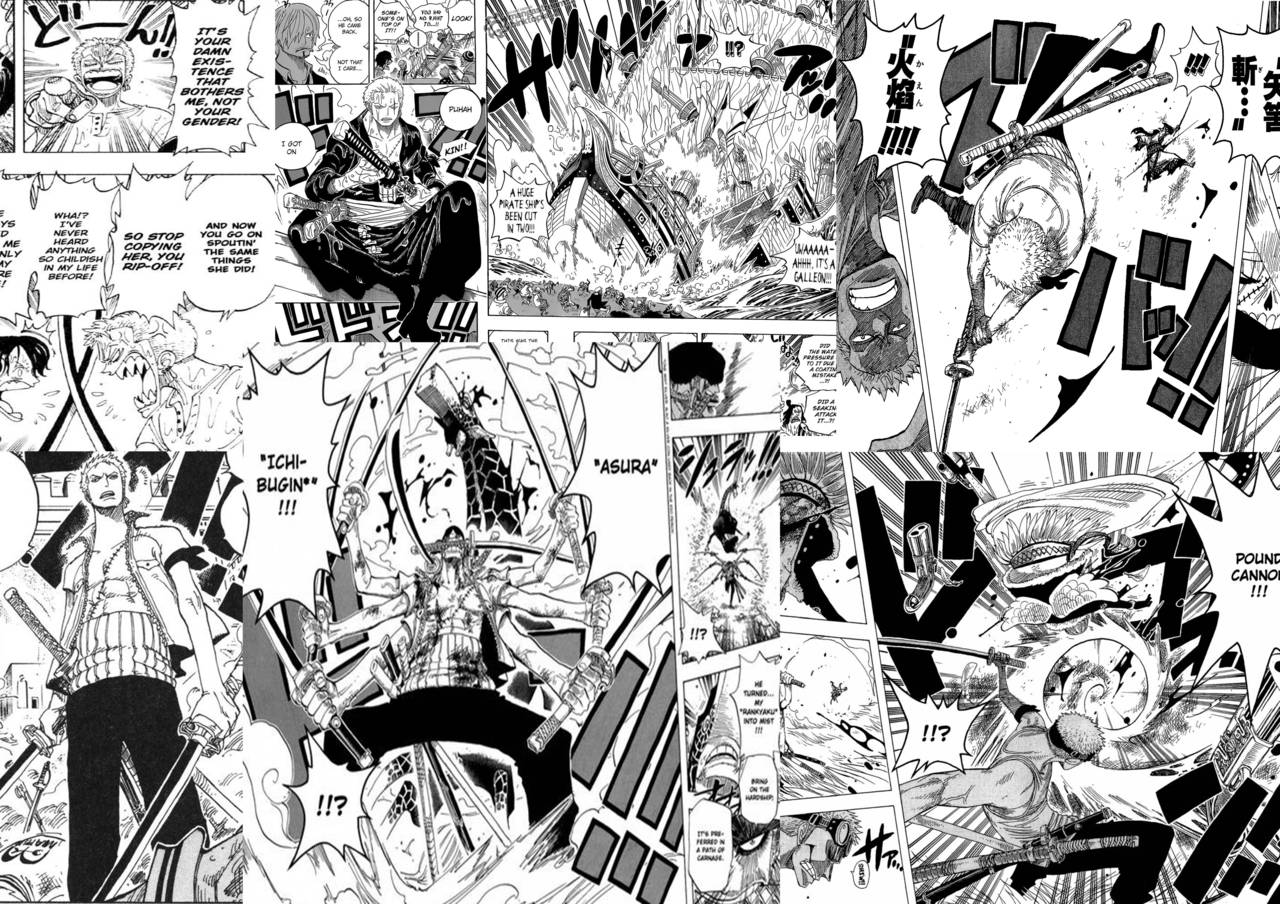 Miekkamies Roronoa Zoro Manga-paneeli Taustakuvat