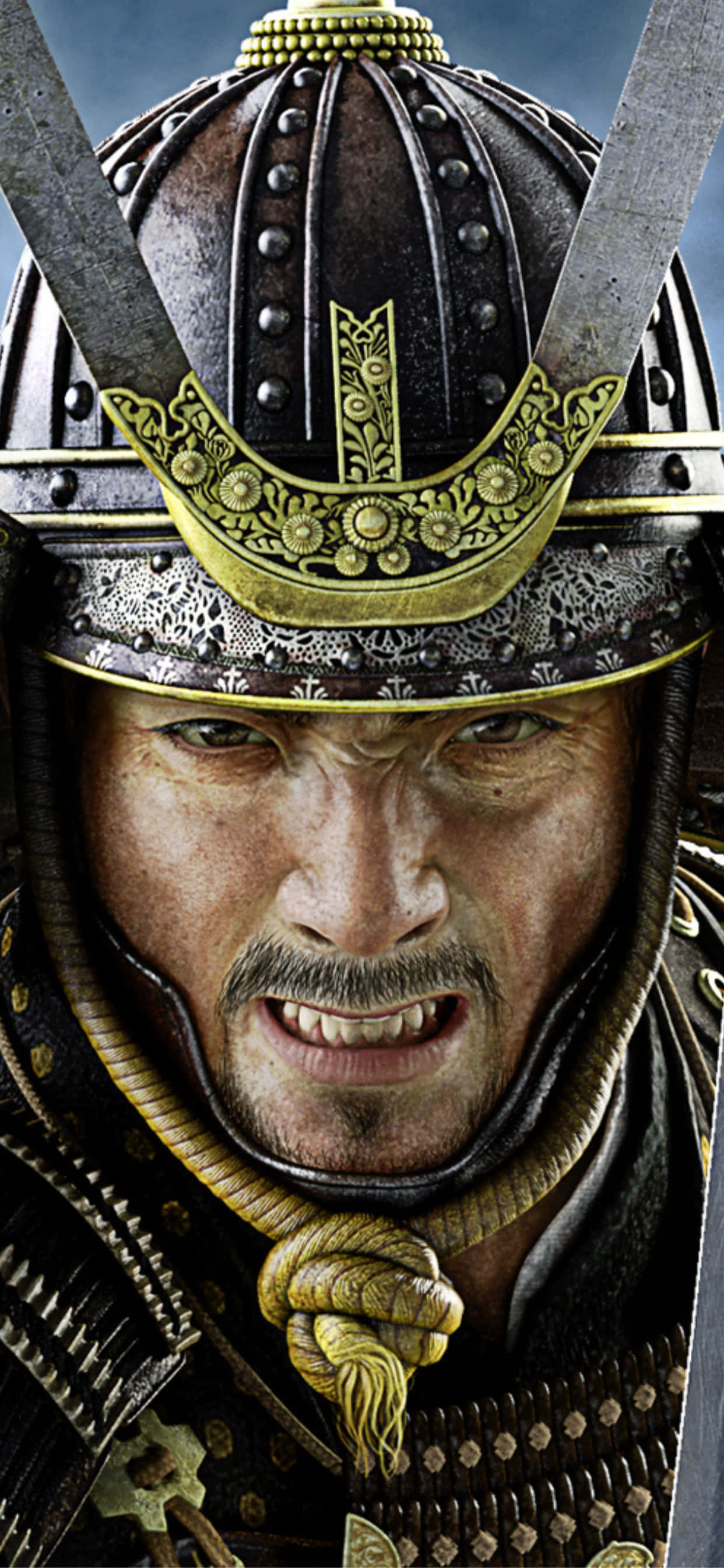 mies samuraipuvussa kahden miekan kanssa Taustakuvat