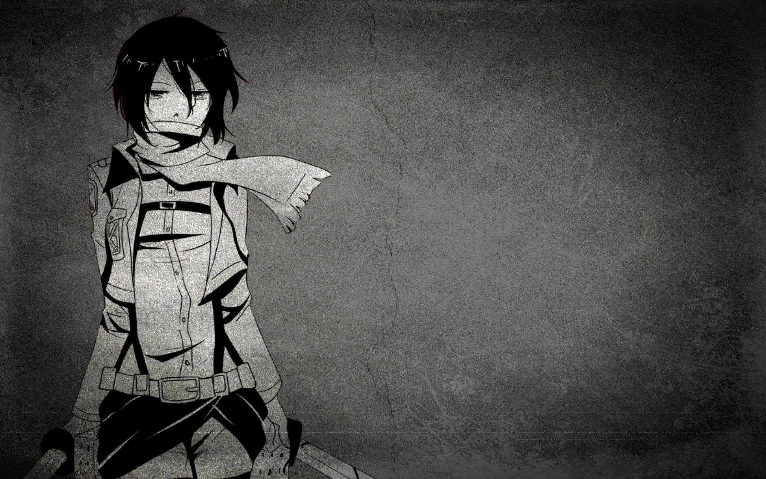 Mikasa Ackerman Musta Anime Taustakuvat