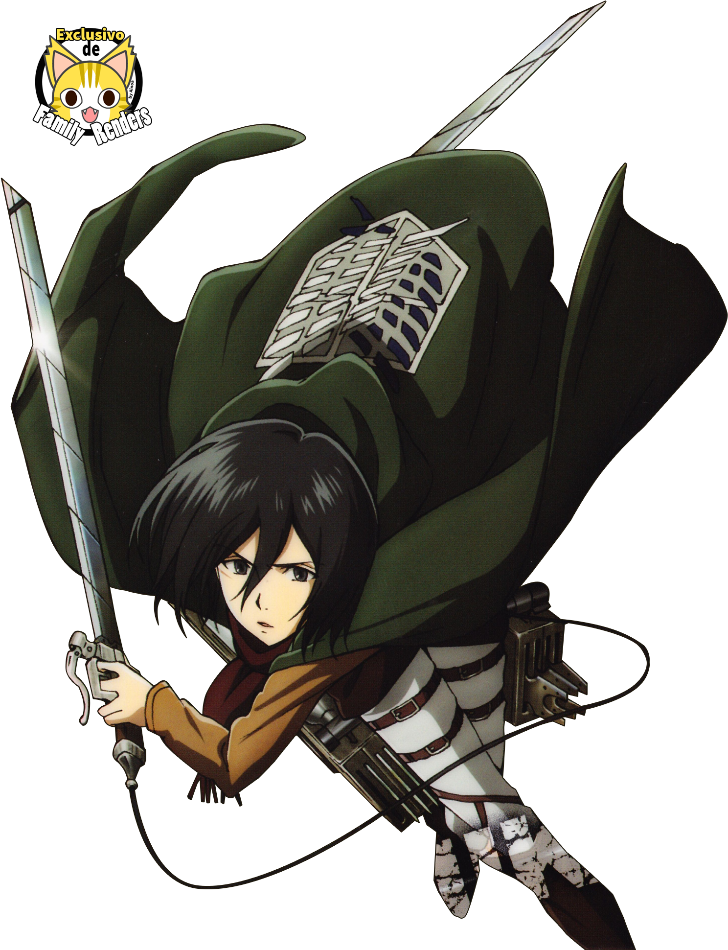 Mikasa Ackerman toimintaposeeraus Taustakuvat