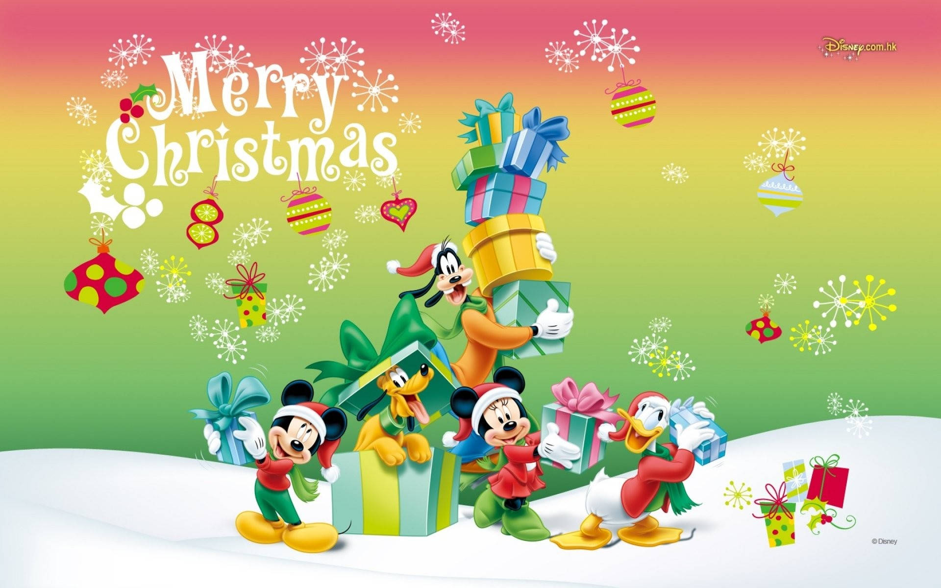 Mikki Hiiri Disneyn Joulutervehdys Taustakuvat