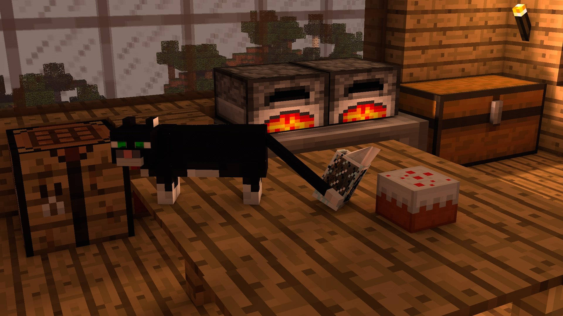 Minecraft esteettinen musta kissa laatikot Taustakuvat
