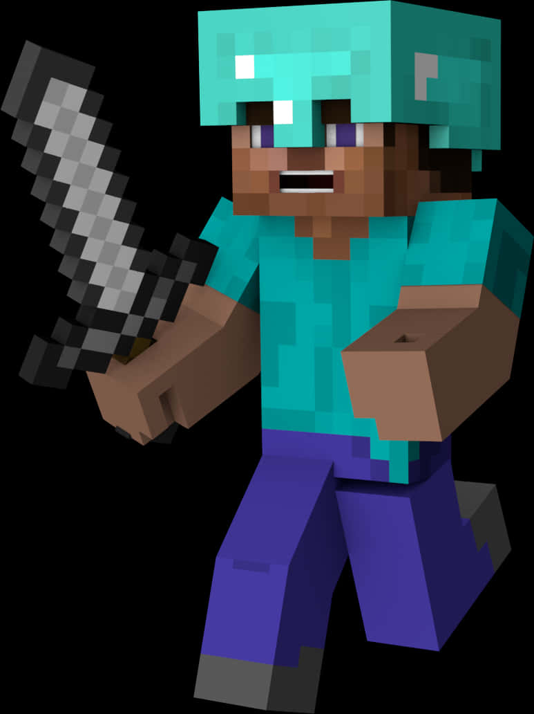 Minecraft-hahmo miekalla Taustakuvat