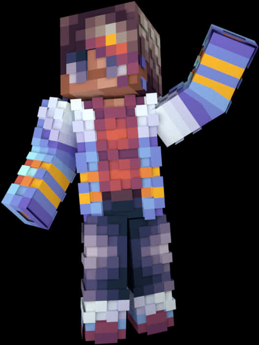 Minecraft-hahmo värikkäässä haarniskassa Taustakuvat