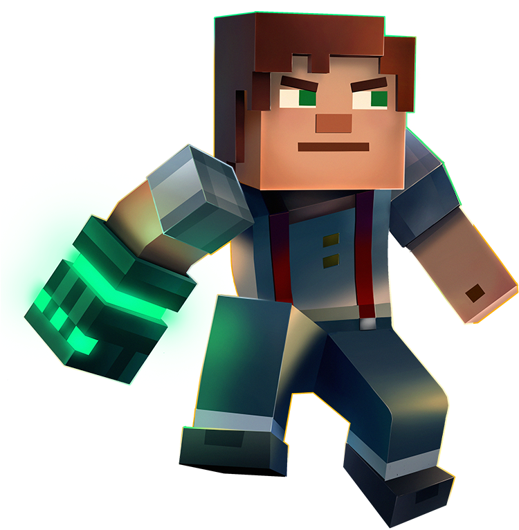 Minecraft-hahmo vihreällä hehkulla Taustakuvat