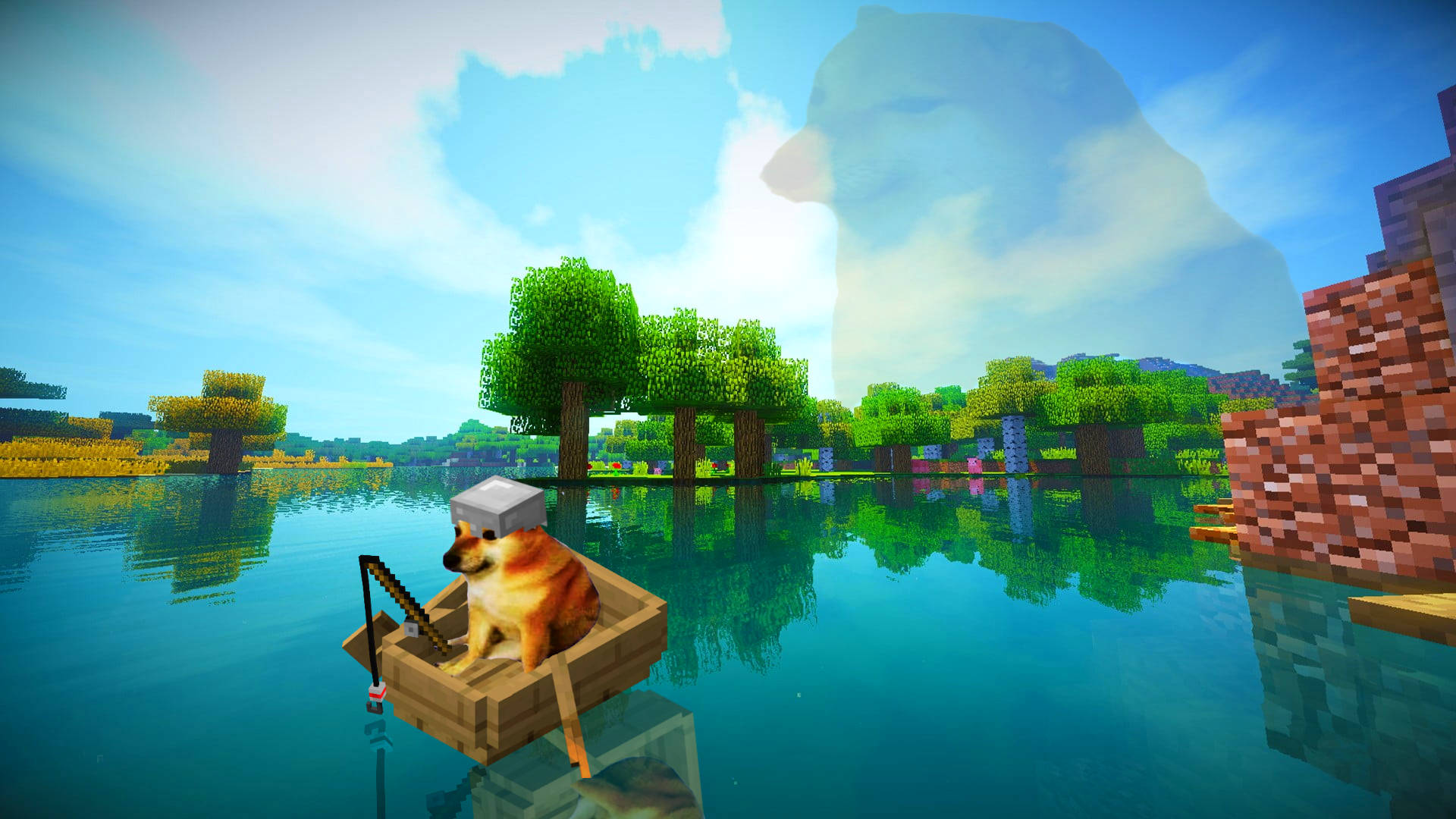 Minecraft PC Cheems Kalastaa Taustakuvat