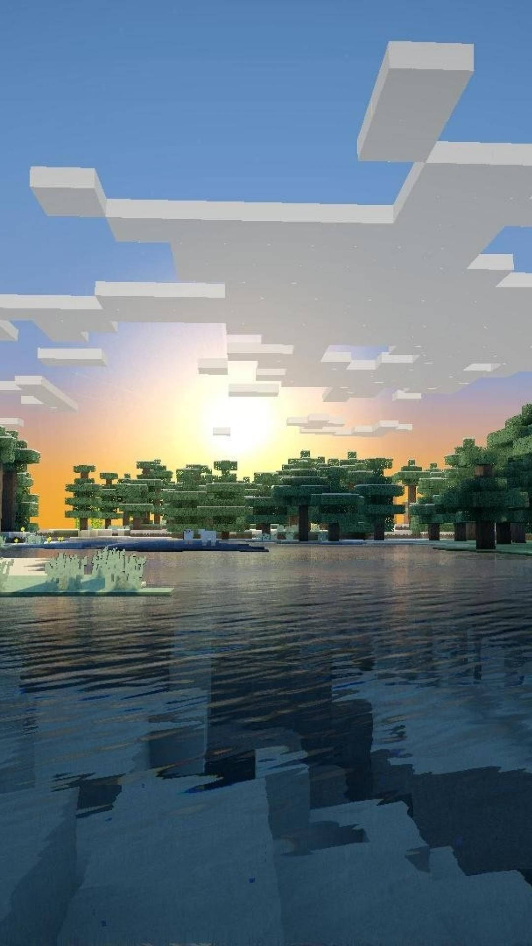 Minecraft-puhelimen luontonäkymä Taustakuvat