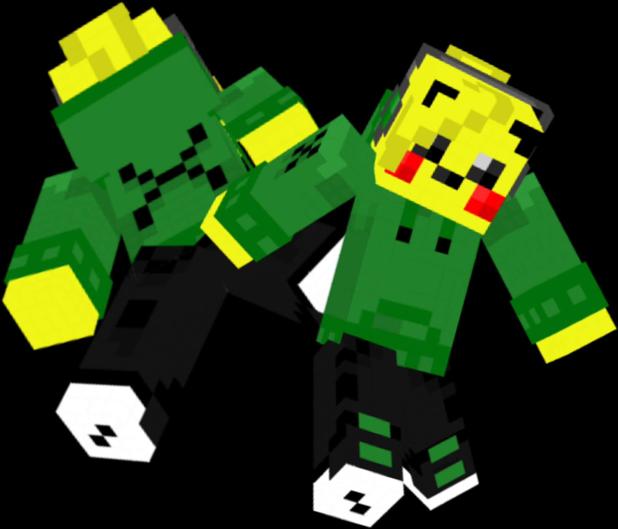 Minecraft_ Skin_ Vihreä_ Pikseli_ Hahmot Taustakuvat