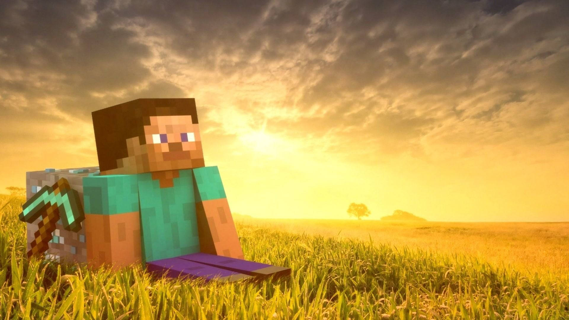 Minecraft Steve 1080p-pelaaminen Taustakuvat