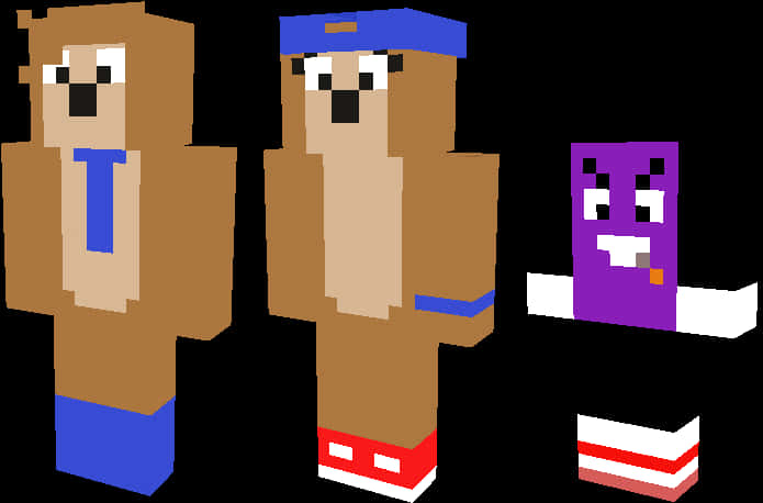 Minecraft-tyyliset eläinhahmot Taustakuvat
