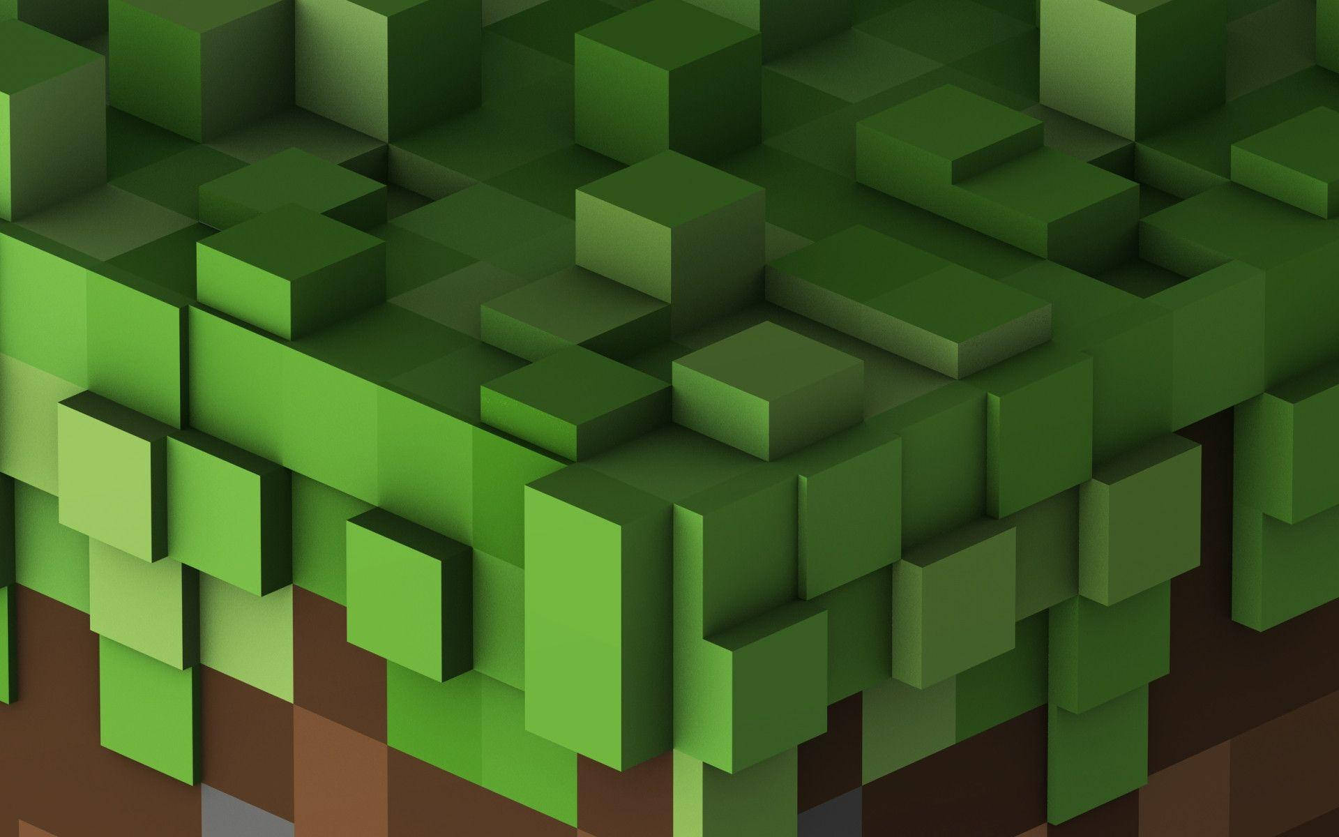 Minecraft maa ruoho kuutiomainen HD taustakuva