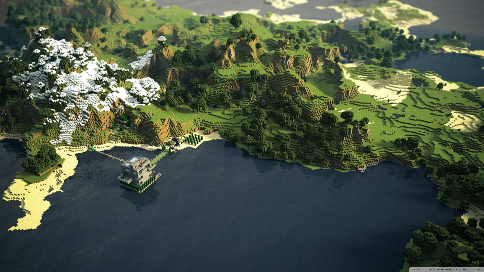 Minecraftin valtamerimetsämaisema Taustakuvat
