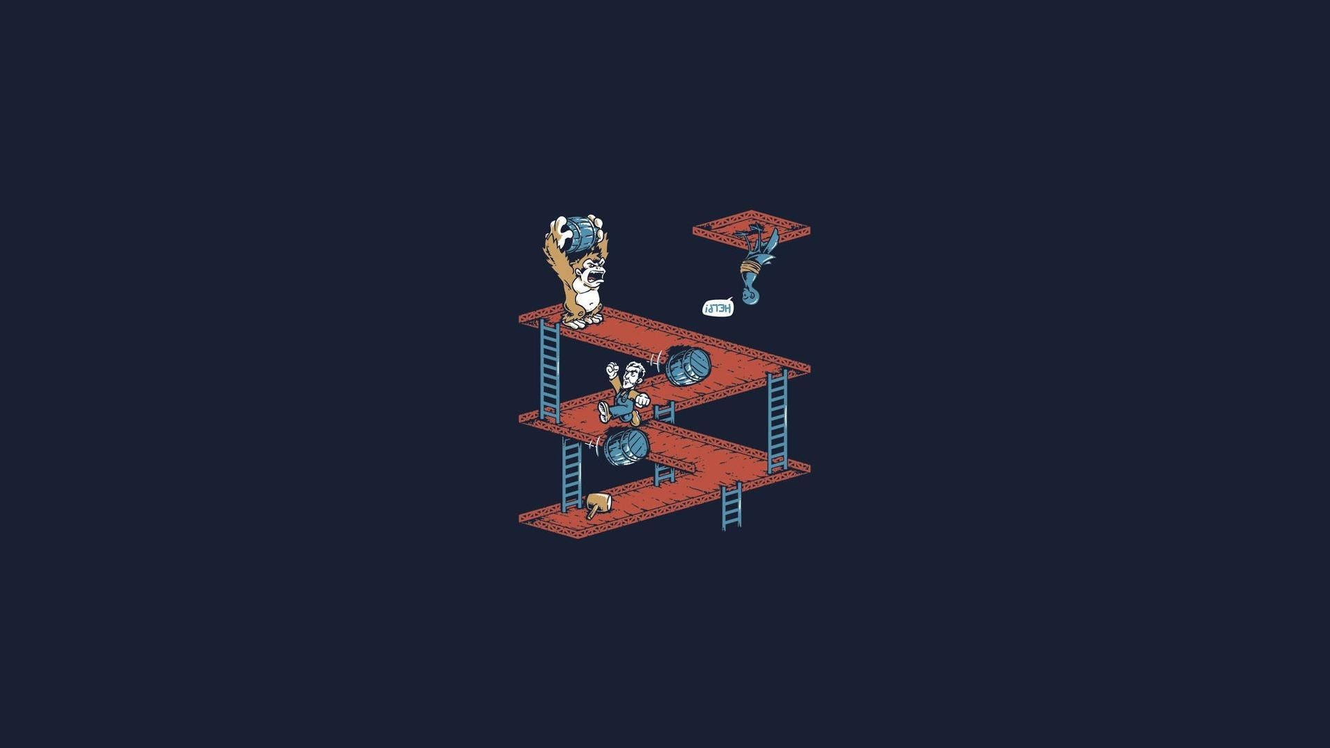 Minimalistinen Donkey Kong -pelitaide Taustakuvat