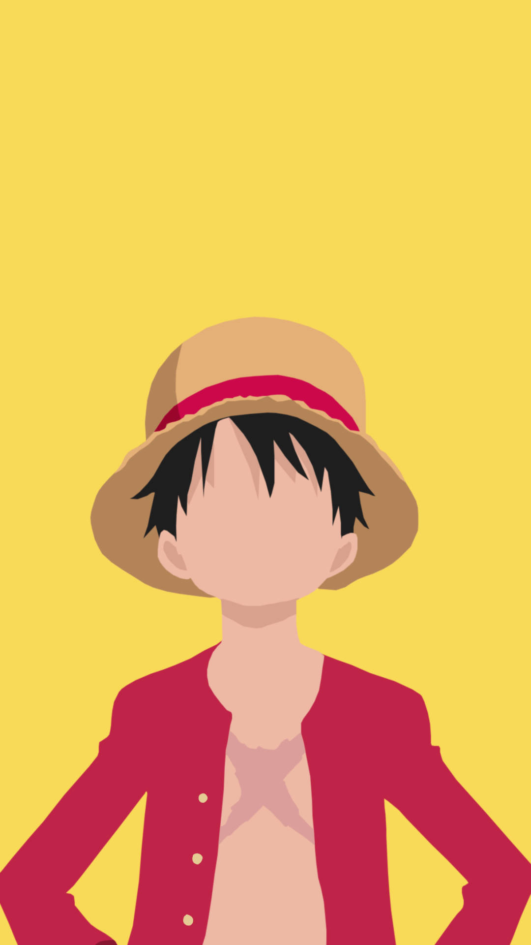 Minimalistinen Luffy One Piece iPhone Taustakuvat