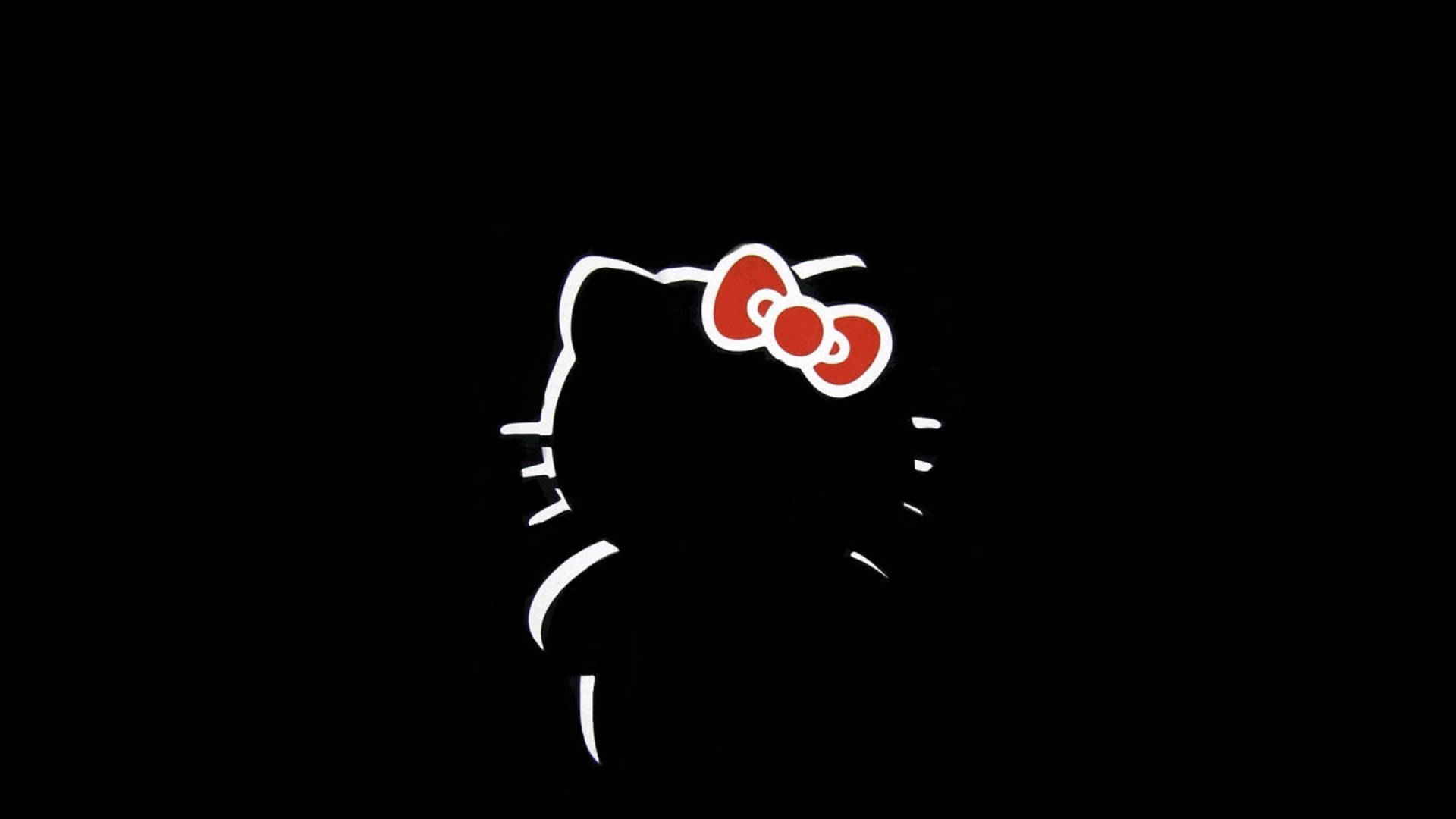 Minimalistinen musta Hello Kitty -siluetti Taustakuvat