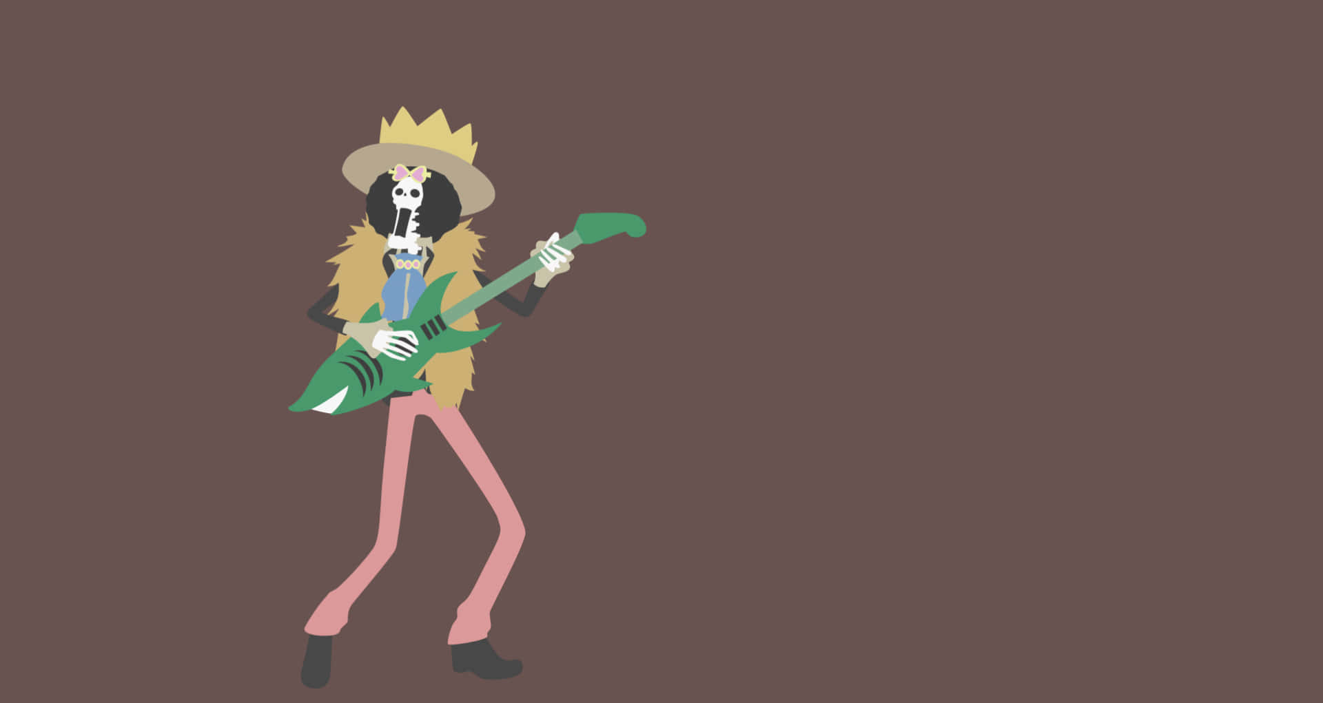 Minimalistinen One Piece Soul King Brook Taustakuvat