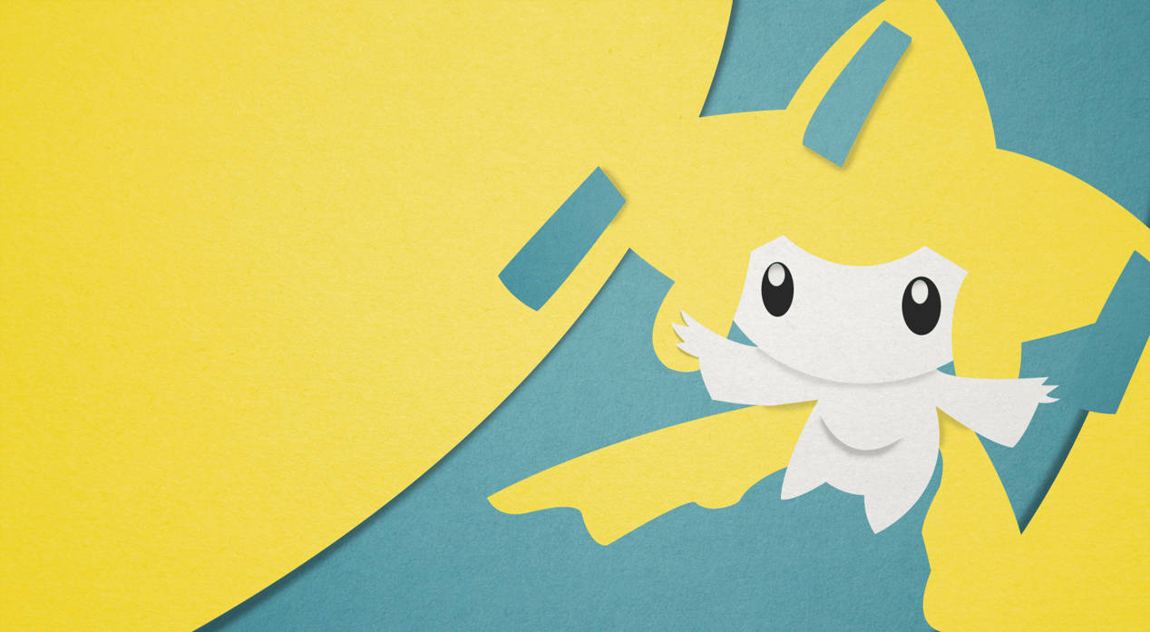 Minimalistinen Pokémon Jirachi Sininen Keltainen Taustakuvat