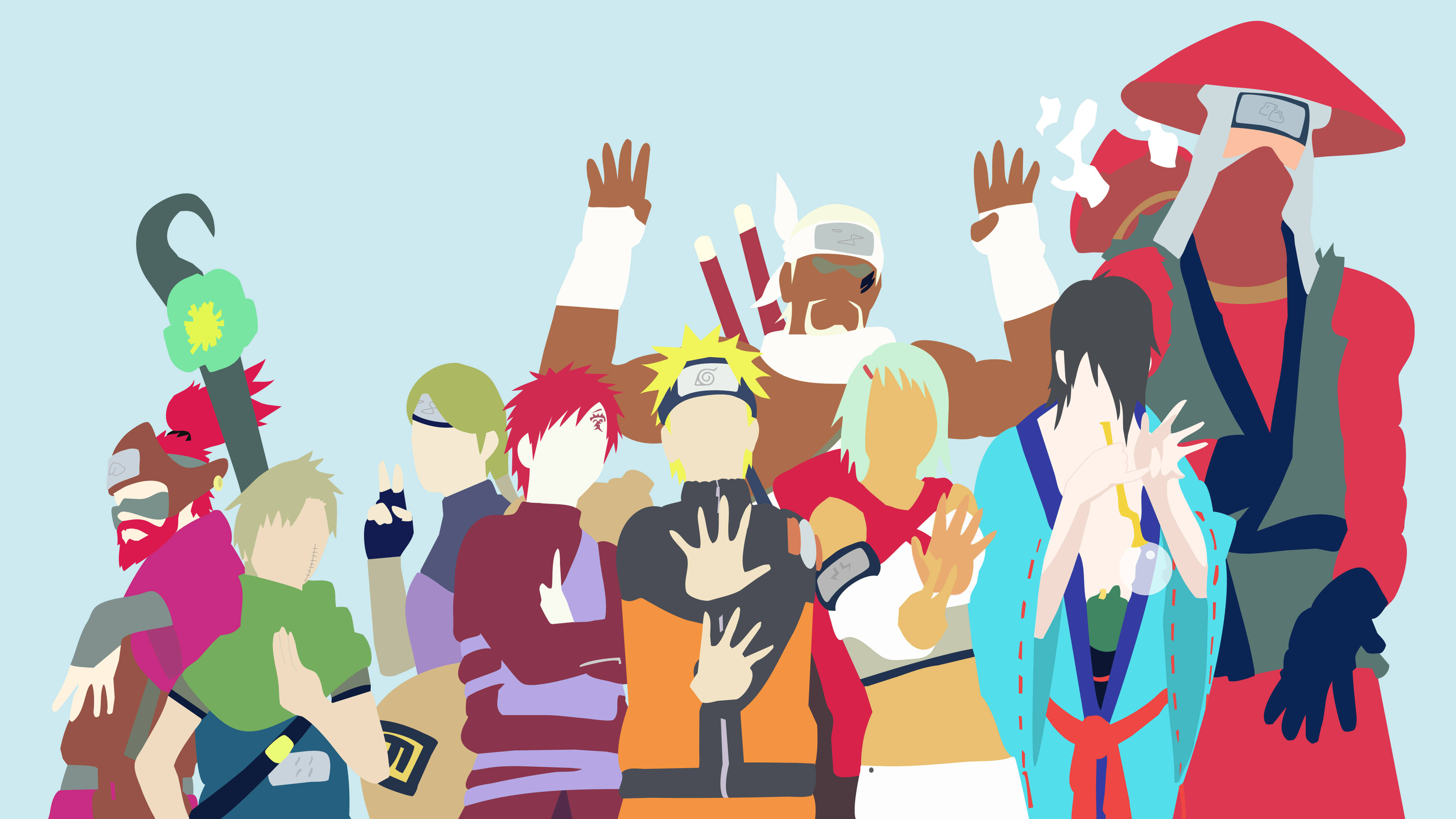 Minimalistiset Jinchurikit Naruto 4K Taustakuvat